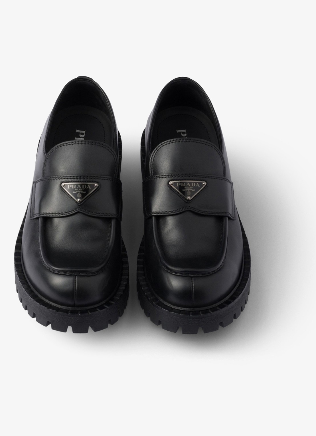 Prada Loafer van leer - detail 4 zwart