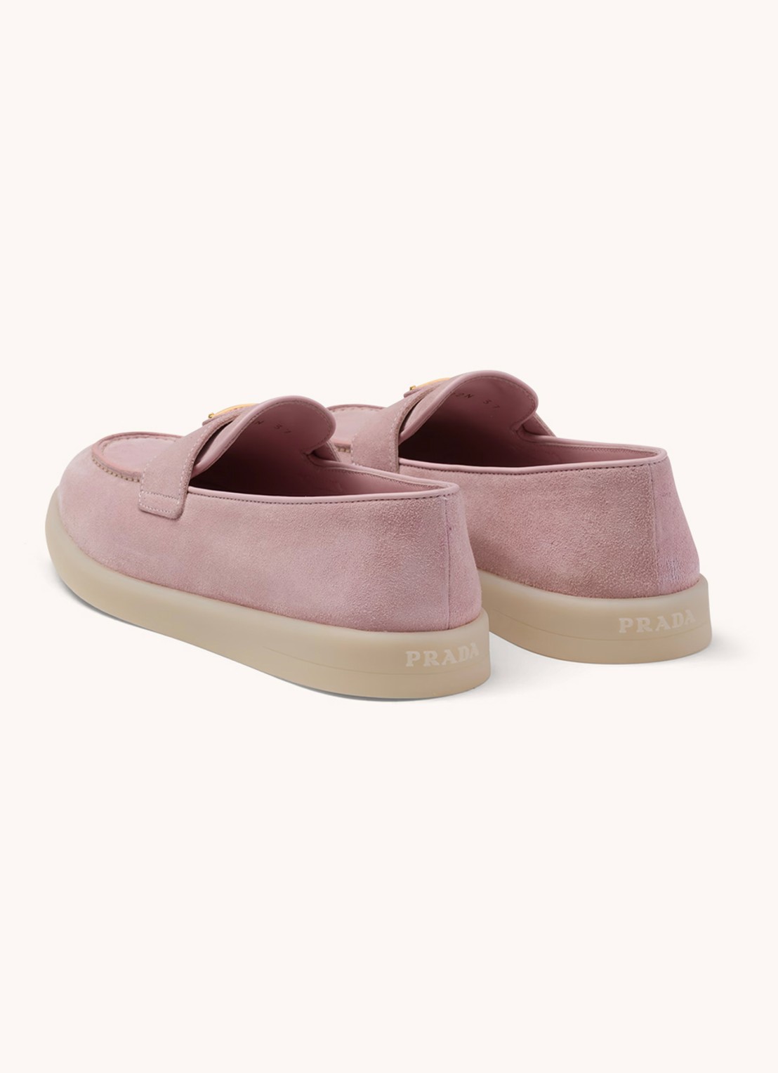 Prada Loafer van suède met logo - detail 4 roze