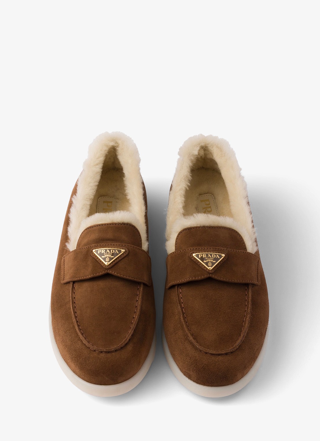 Prada Loafer van suède - detail bruin