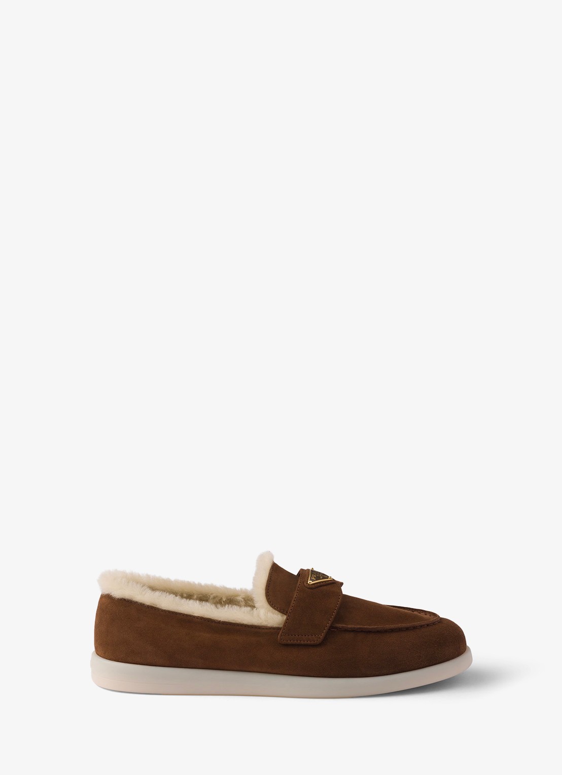 Prada Loafer van suède - voorkant 3 bruin