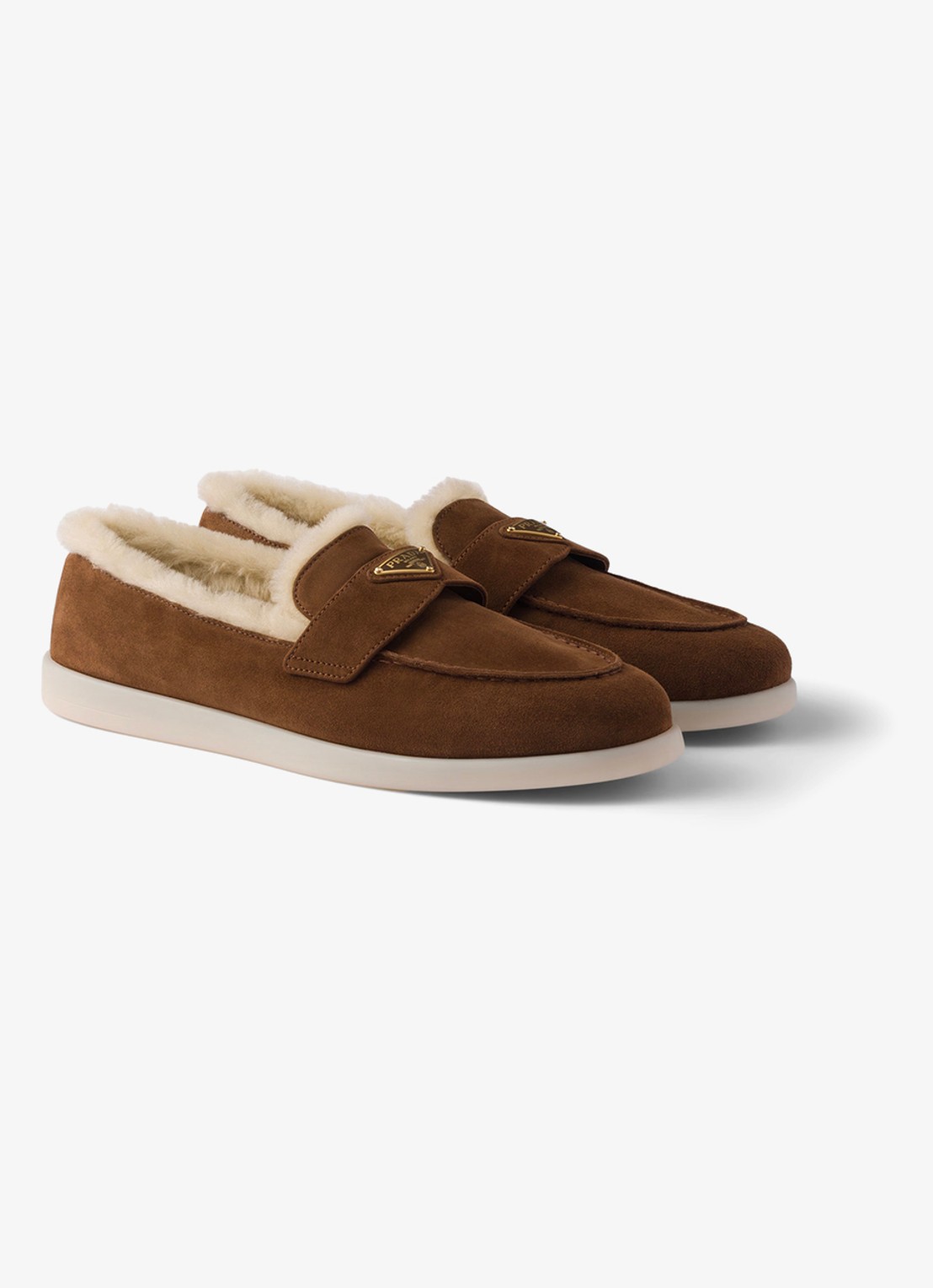 Prada Loafer van suède - voorkant 4 bruin