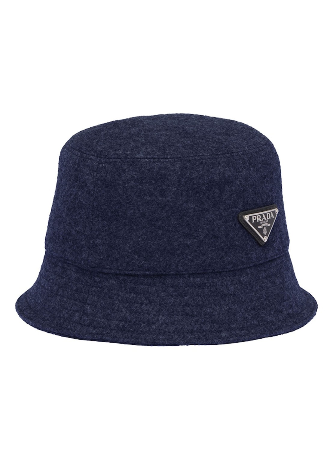 Prada Loden bucket hoed van wol - detail 4 blauw