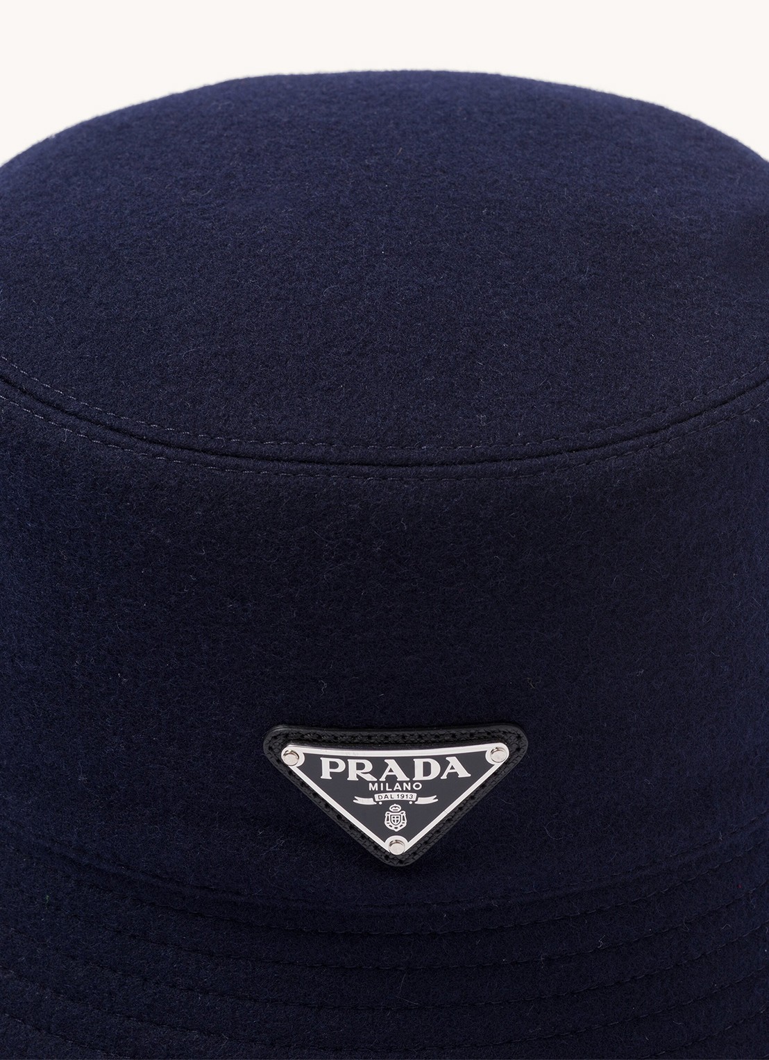 Prada Loden bucket hoed van wol - achterkant 6 blauw