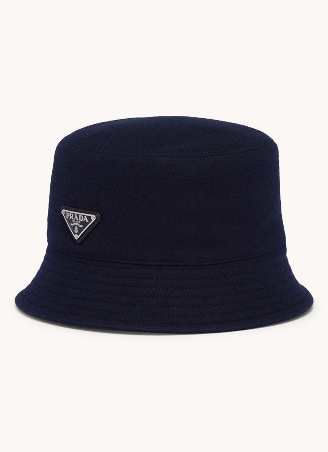 Prada Loden bucket hoed van wol - voorkant 3 blauw