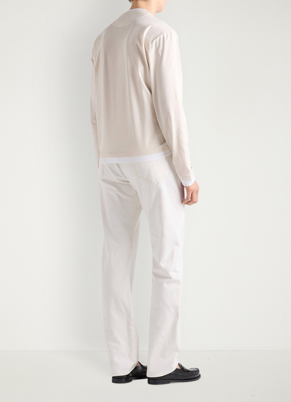 Prada Longsleeve met contrast - achterkant gebroken wit