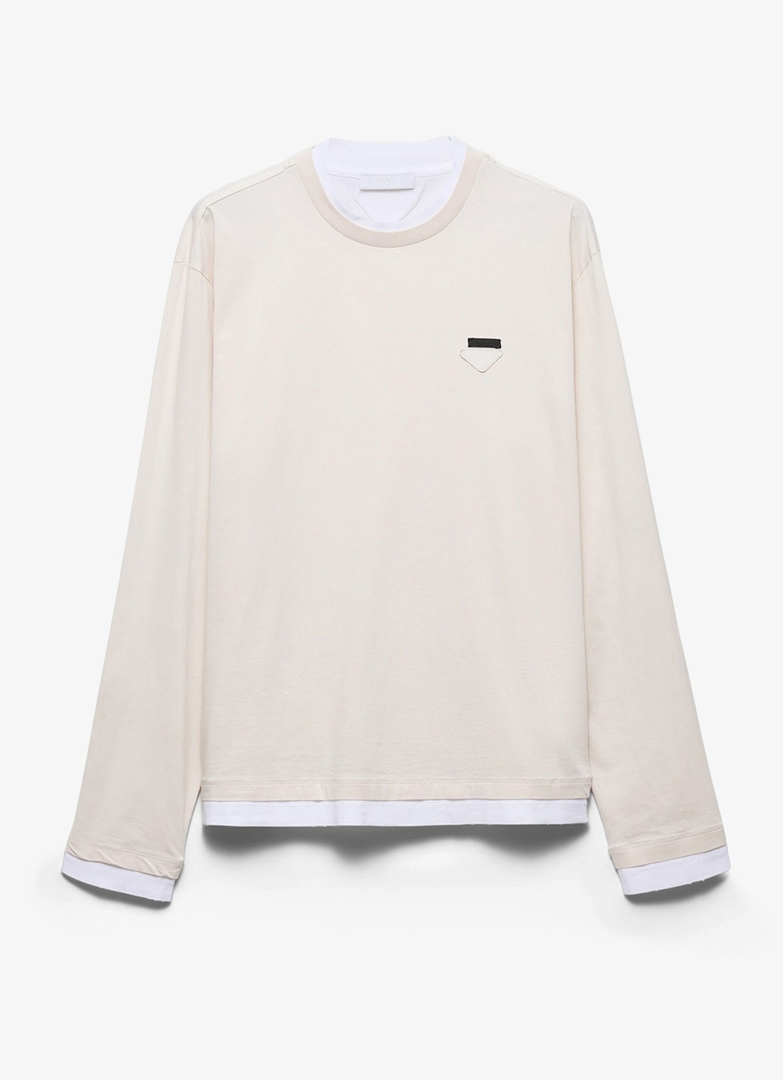 Prada Longsleeve met contrast - voorkant 2 gebroken wit