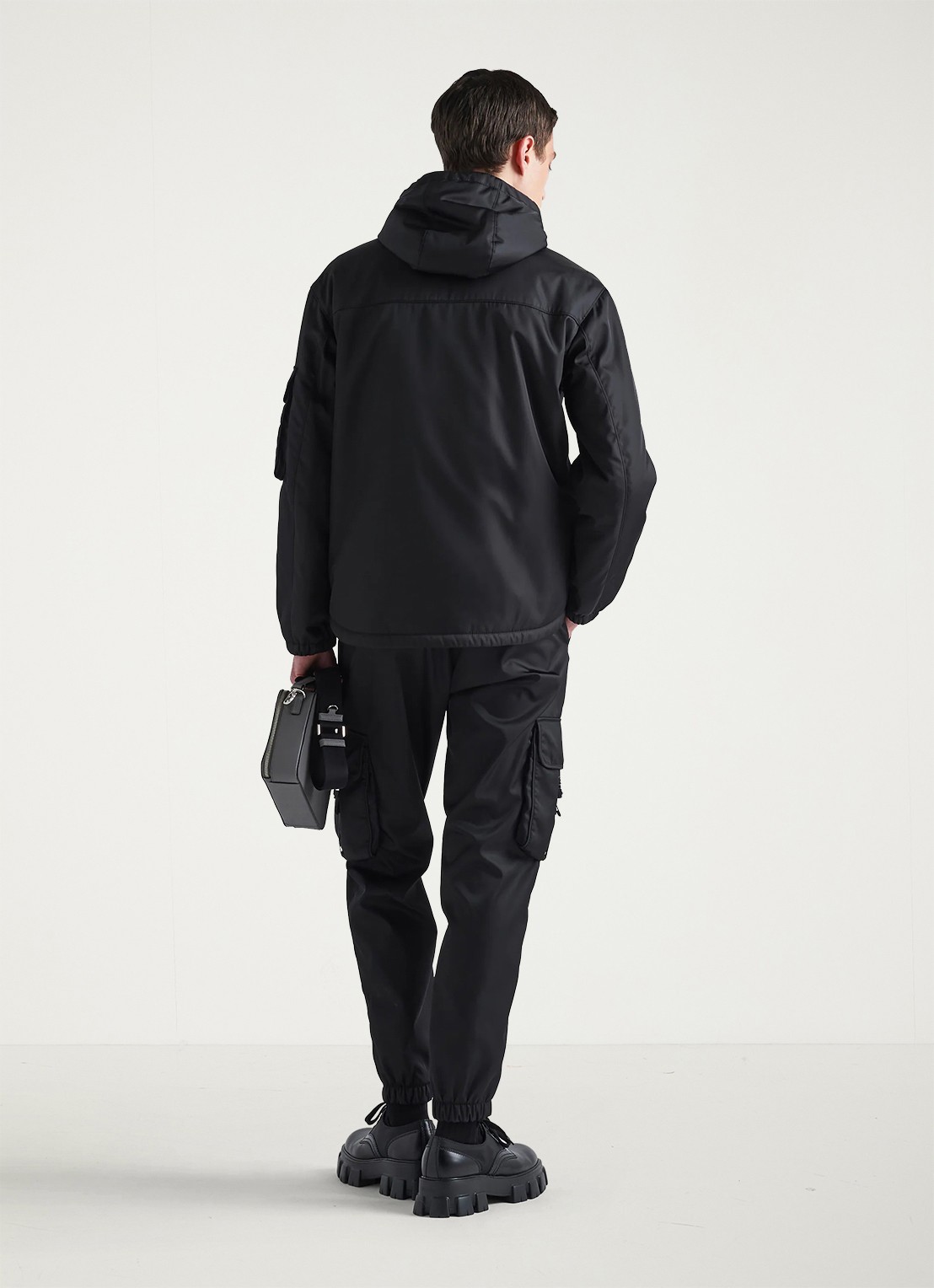 Prada Loose fit cargobroek met klepzakken - achterkant 6 zwart