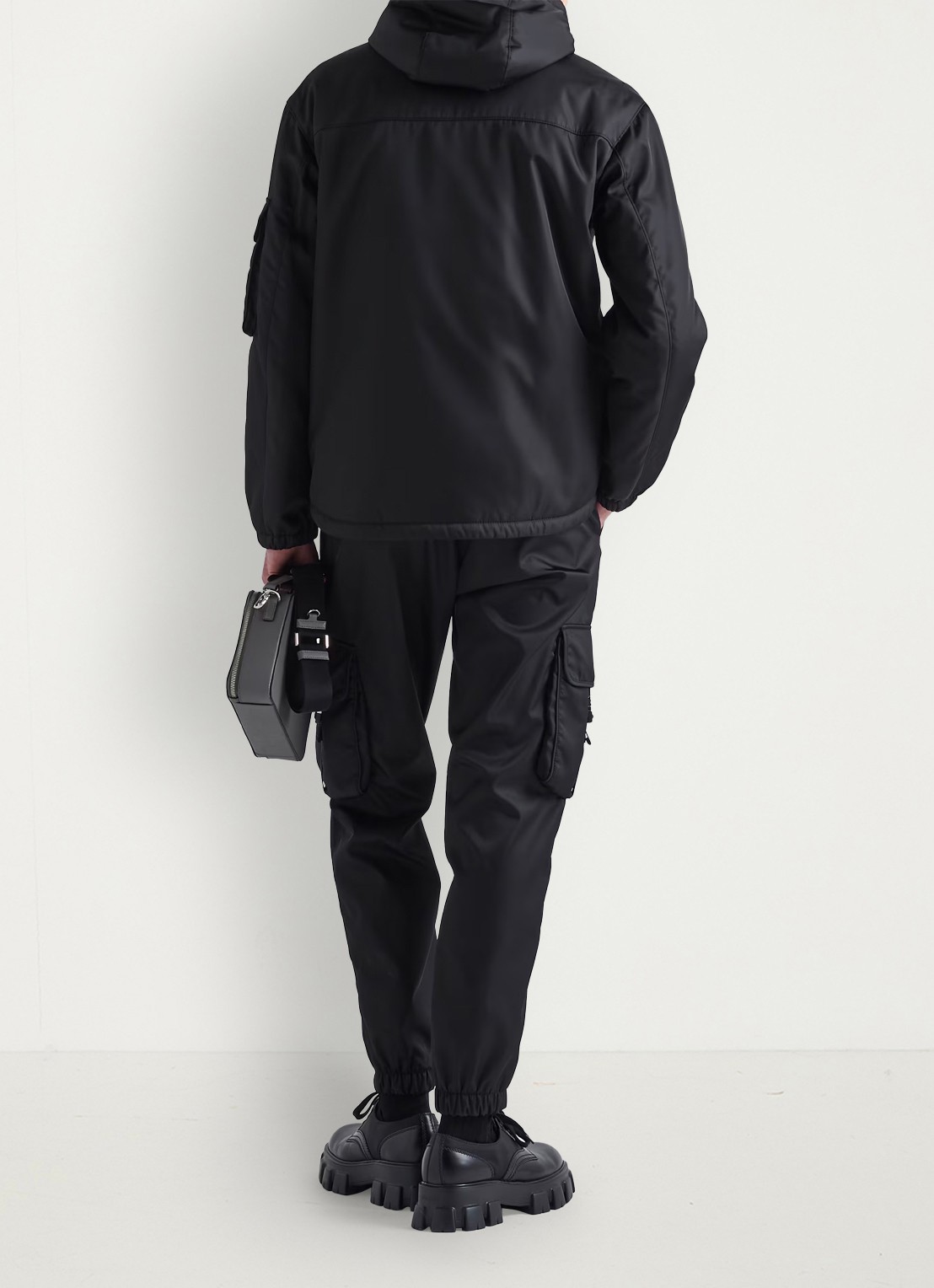 Prada Loose fit cargobroek met klepzakken - achterkant 4 zwart