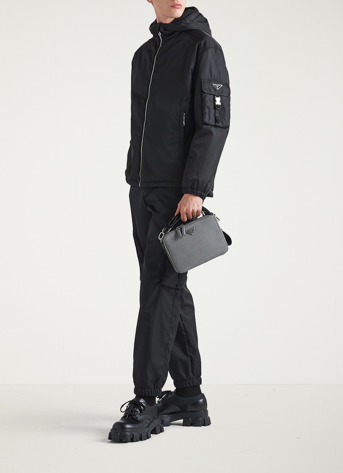 Prada Loose fit cargobroek met klepzakken - voorkant 2 zwart