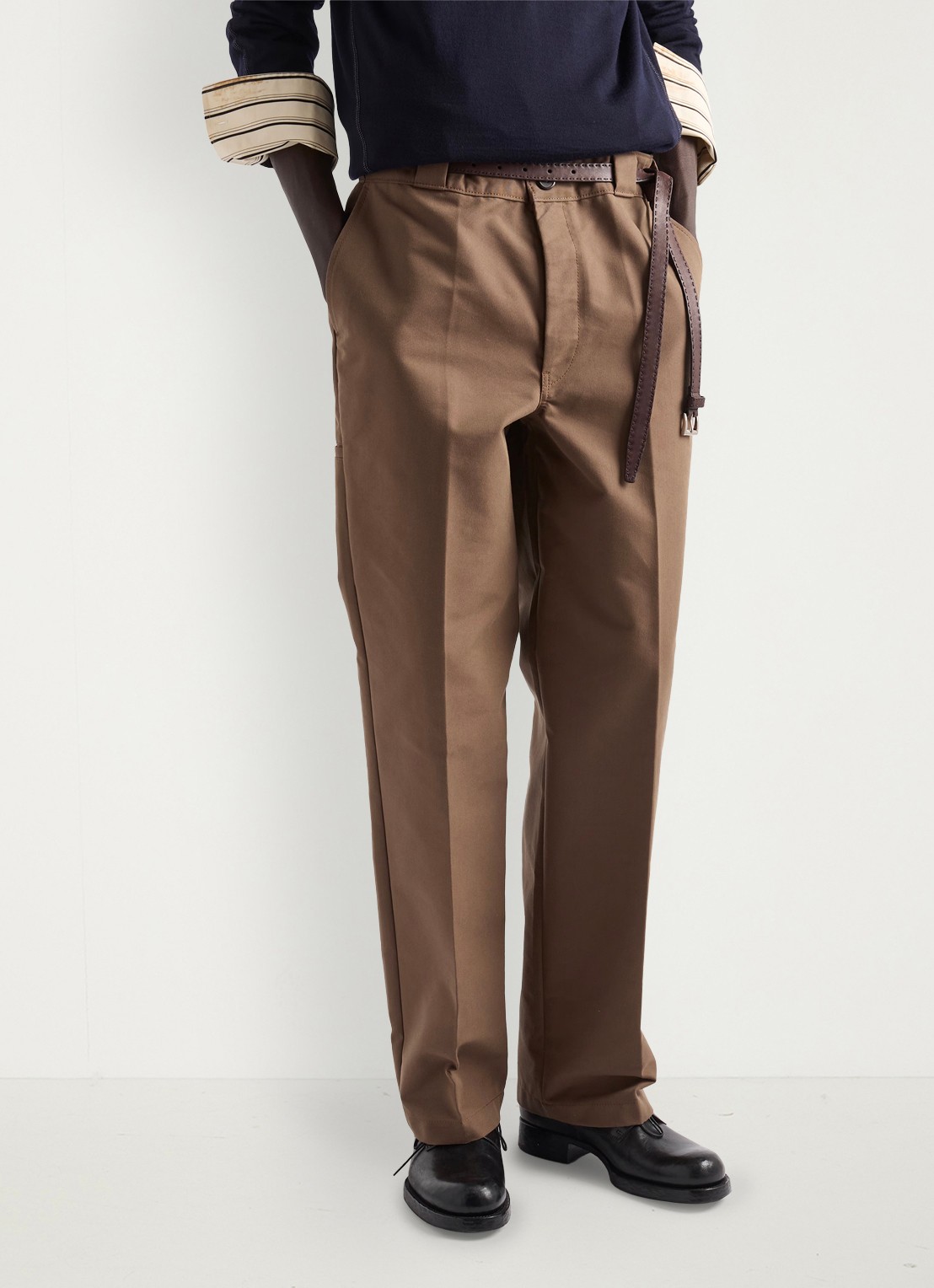 Prada Loose fit chino met steekzakken - detail 3 bruin