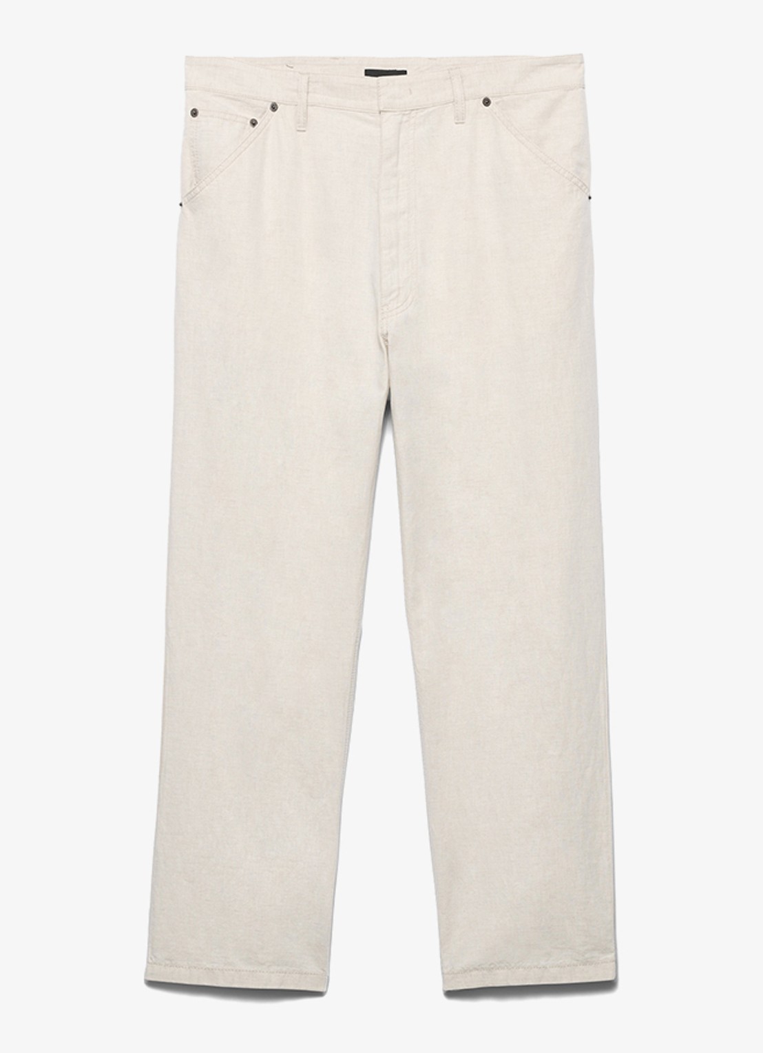 Prada Loose fit chino van chambray - voorkant 3 gebroken wit