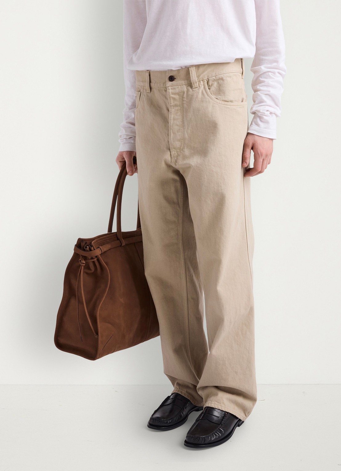 Prada Loose fit jeans met gekleurde wassing - detail 3 beige