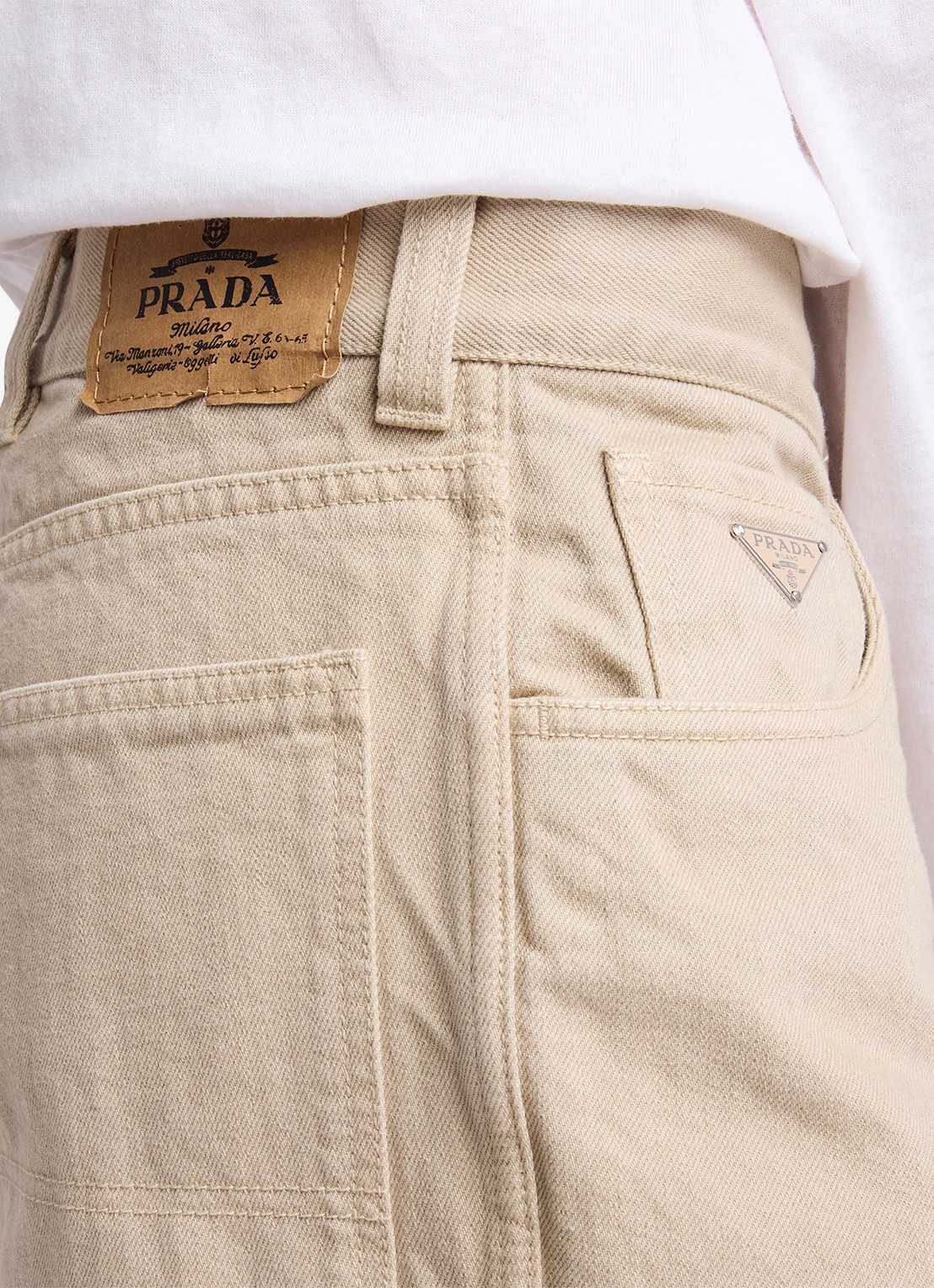 Prada Loose fit jeans met gekleurde wassing - detail 4 beige