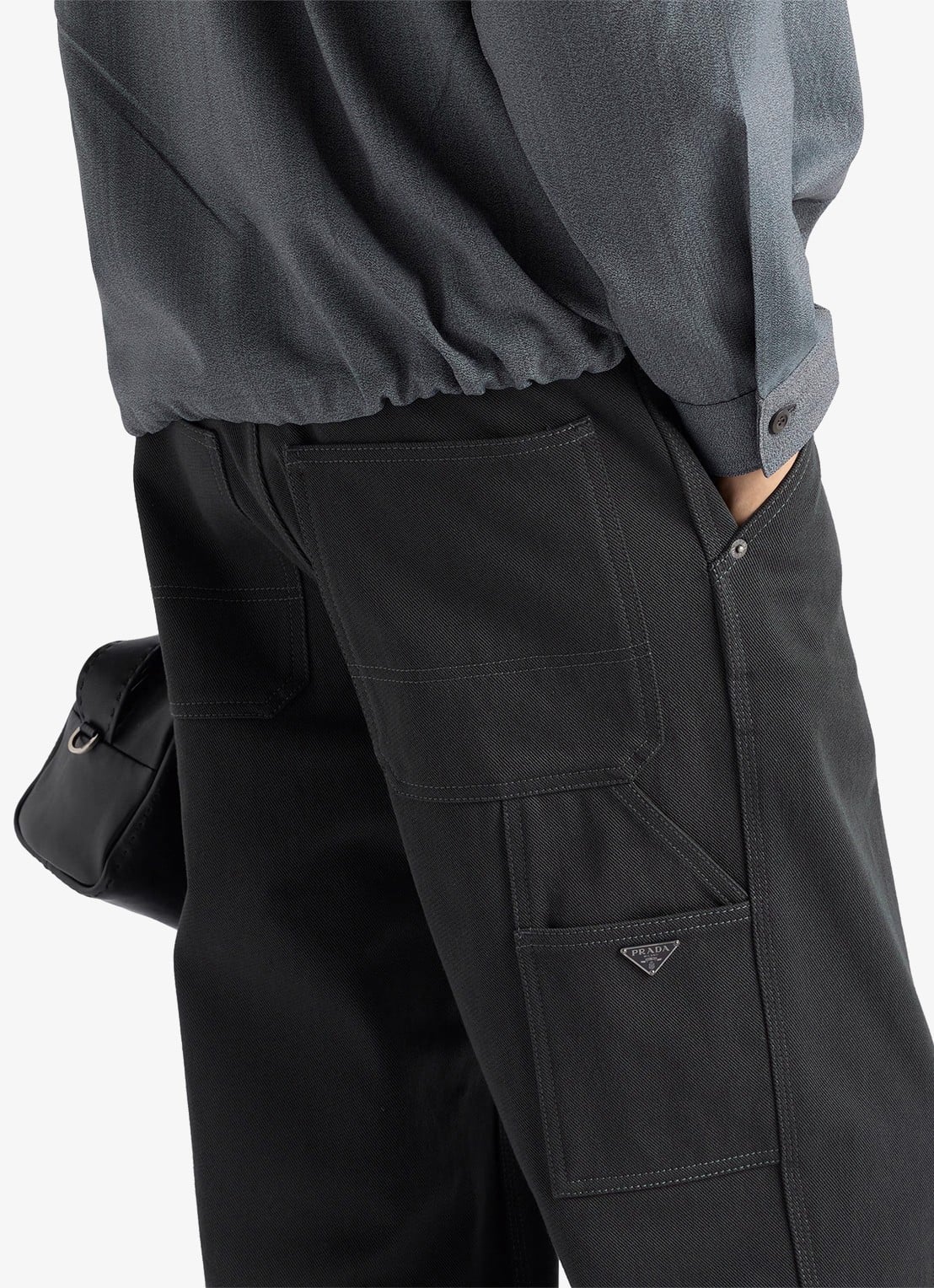 Prada Loose fit jeans met gekleurde wassing - detail 2 donkergroen
