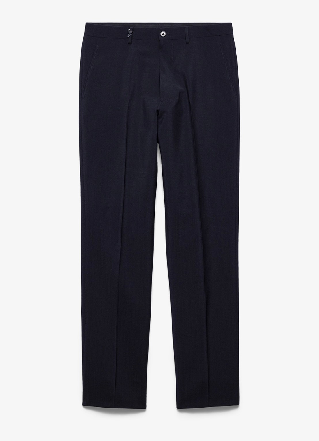 Prada Loose fit pantalon van scheerwol - voorkant 2 donkerblauw