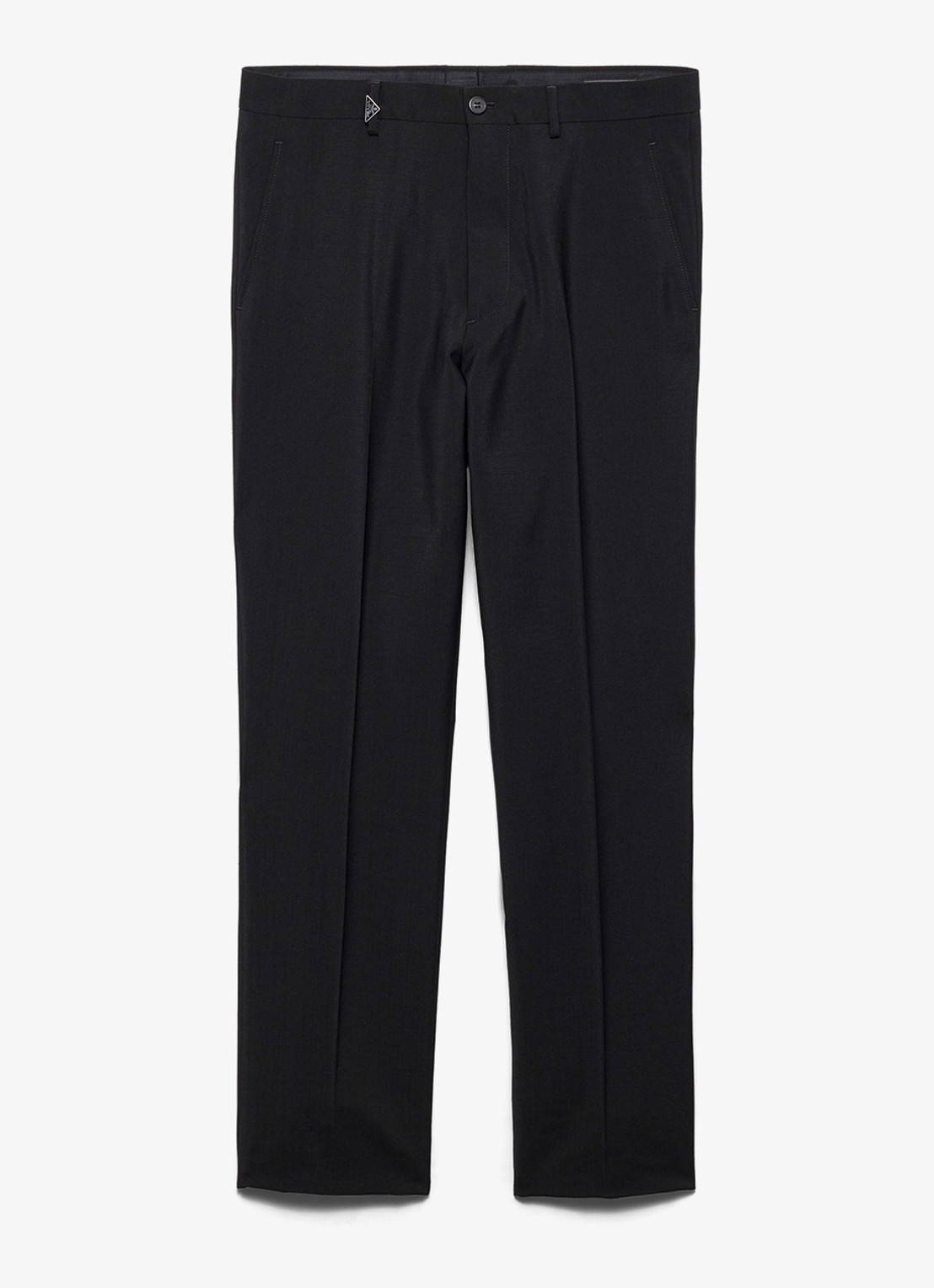 Prada Loose fit pantalon van scheerwol - voorkant 4 zwart