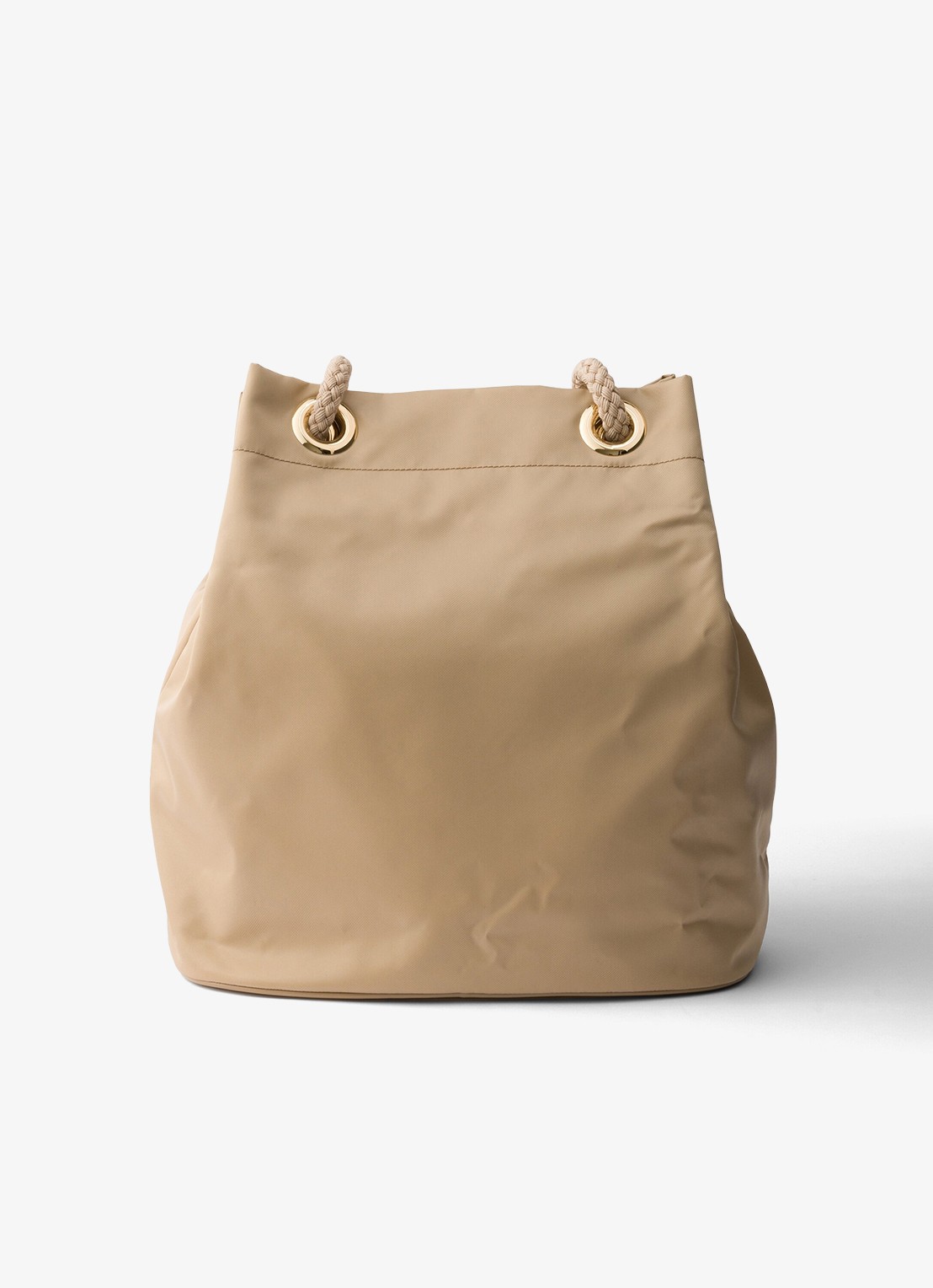 Prada Mariner Re-Nylon Large schoudertas met logo - achterkant 7 beige