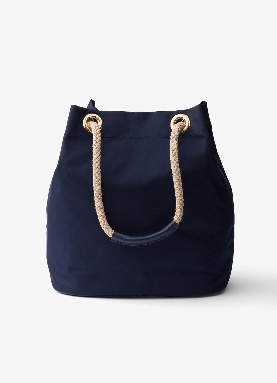 Prada Mariner Re-Nylon Large schoudertas met logo - achterkant donkerblauw