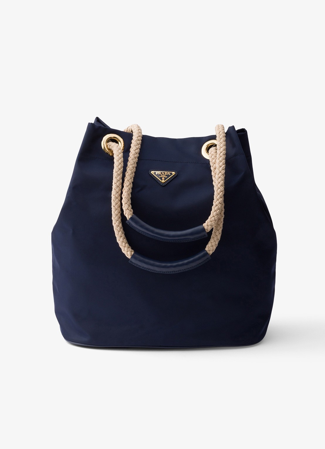 Prada Mariner Re-Nylon Large schoudertas met logo - voorkant 2 donkerblauw