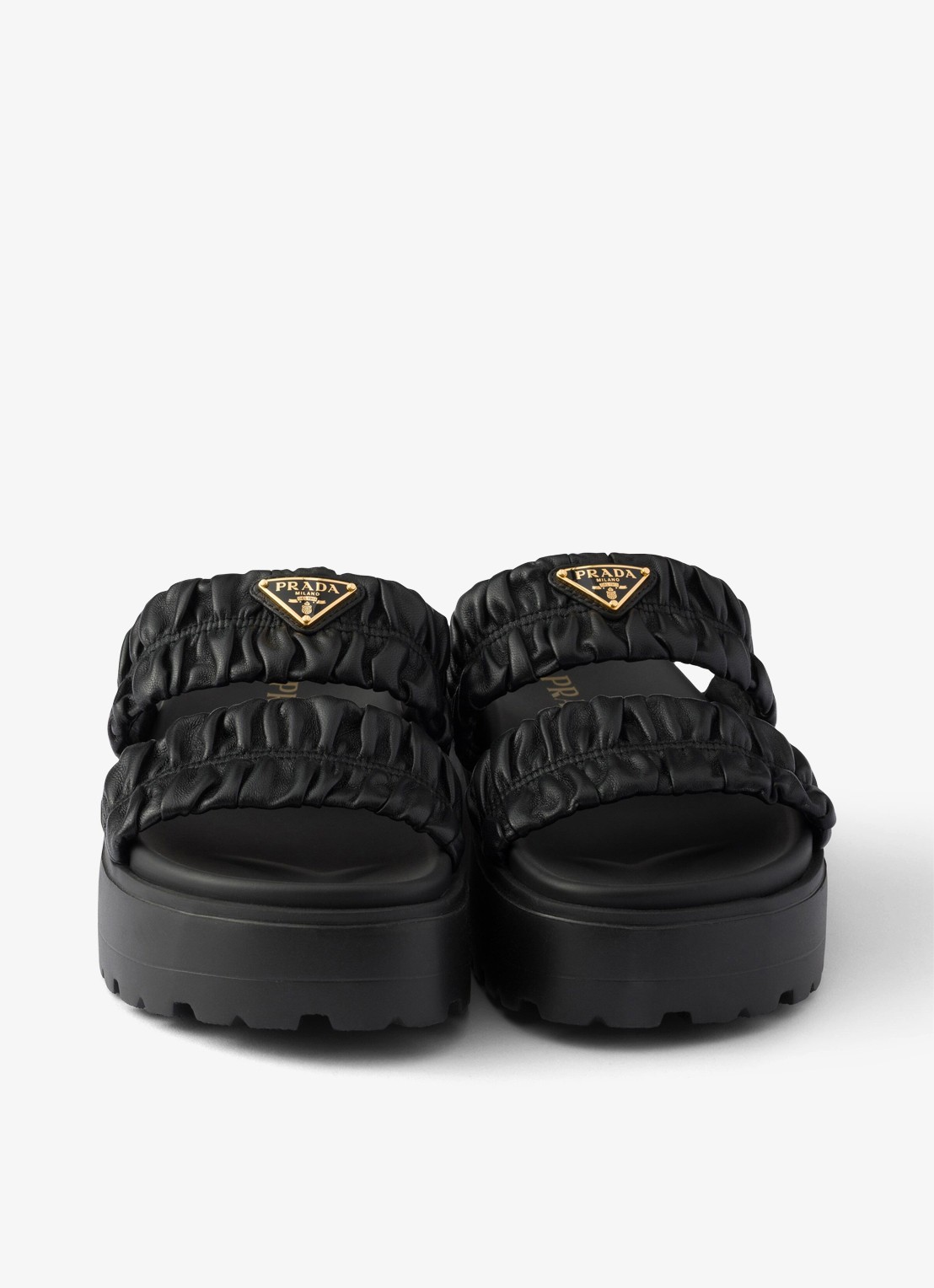 Prada Matelassé slipper van lamsleer - detail 3 zwart