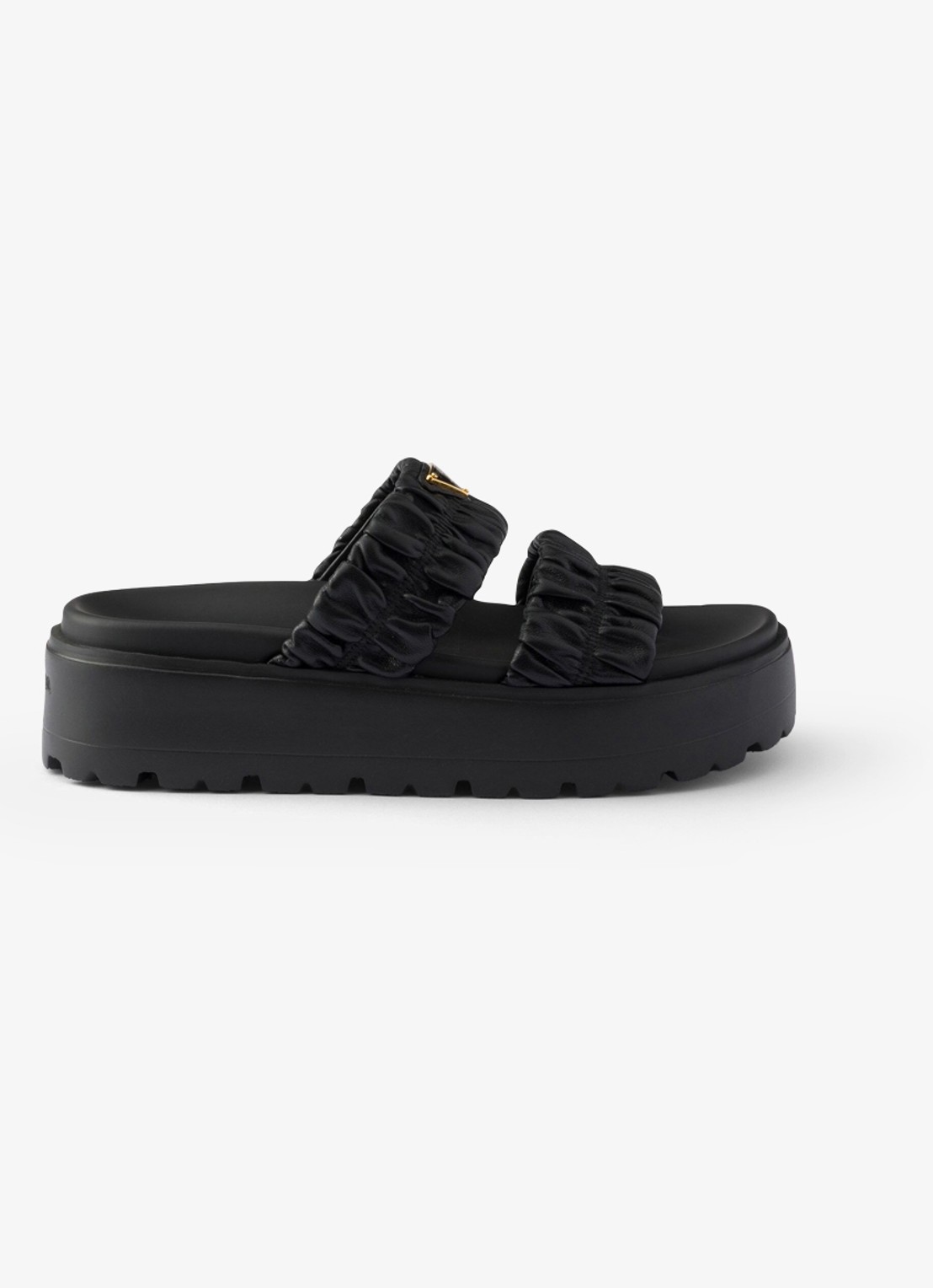 Prada Matelassé slipper van lamsleer - voorkant 5 zwart