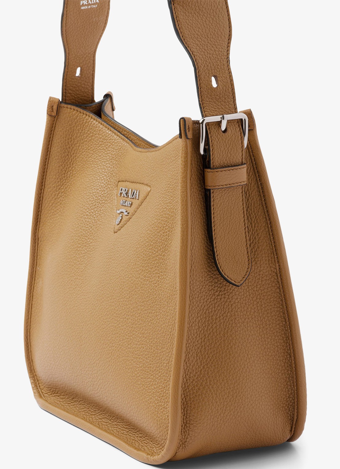 Prada Medium schoudertas van kalfsleer - detail 2 cognac