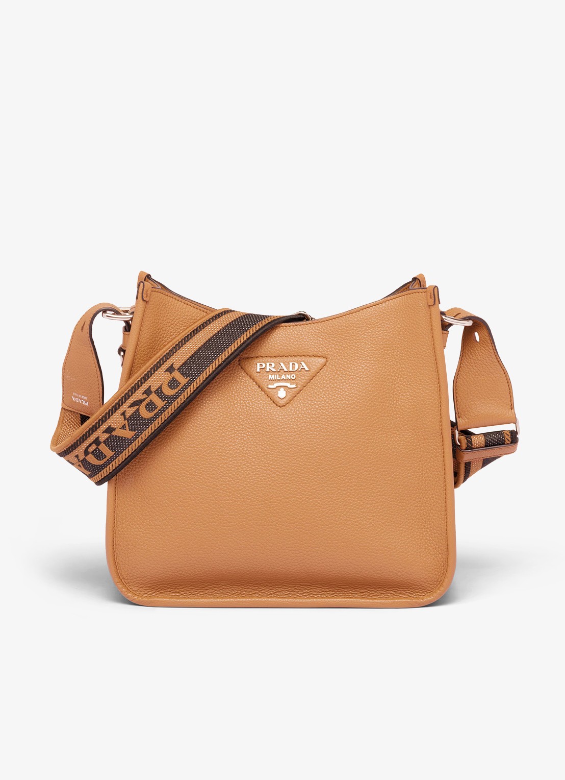 Prada Medium schoudertas van kalfsleer - voorkant 4 cognac