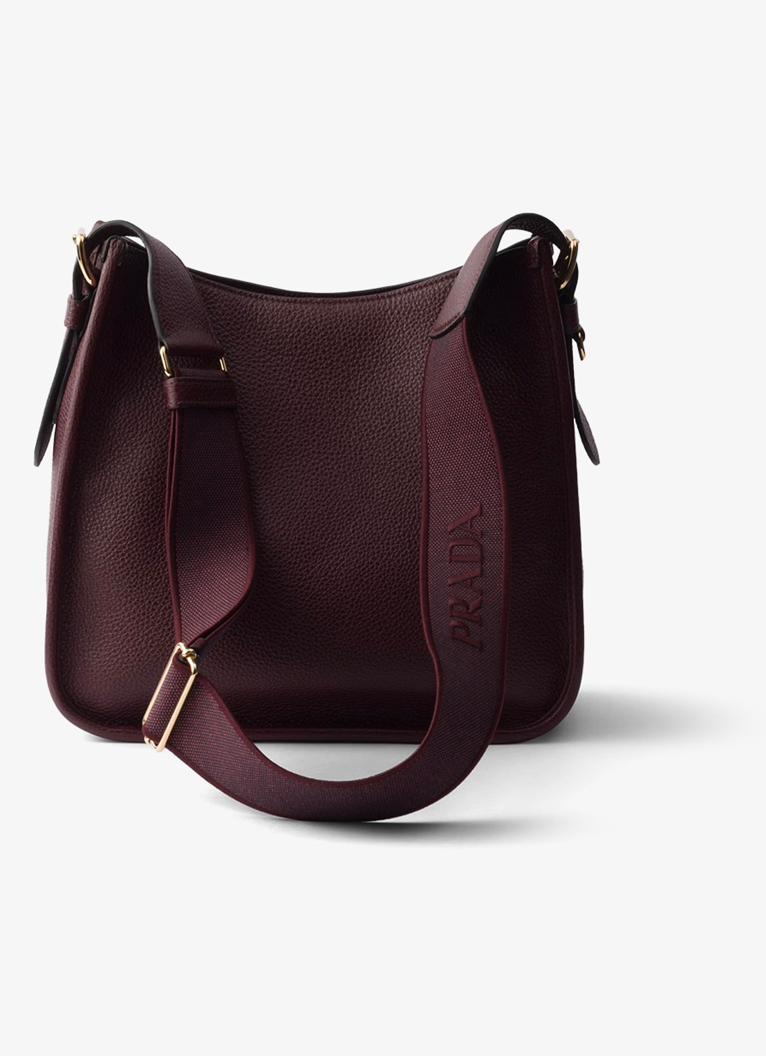 Prada Medium schoudertas van kalfsleer - achterkant bordeauxrood