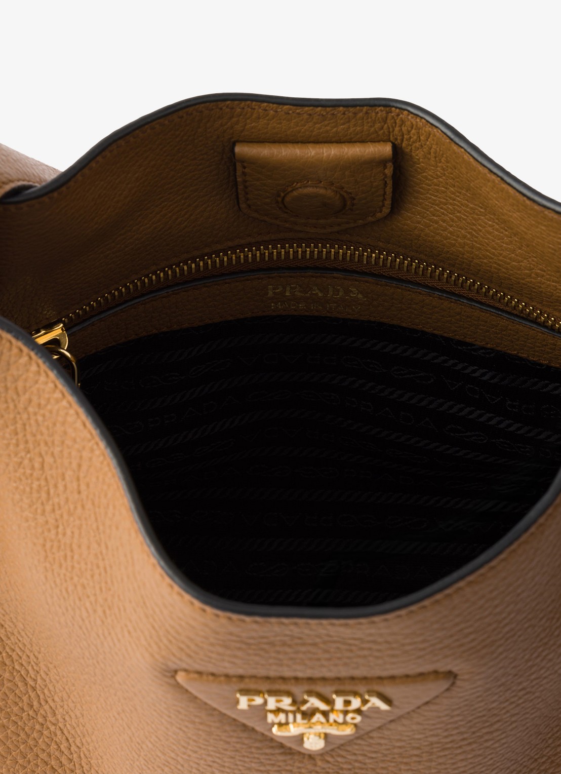 Prada Medium schoudertas van kalfsleer - detail 3 camel