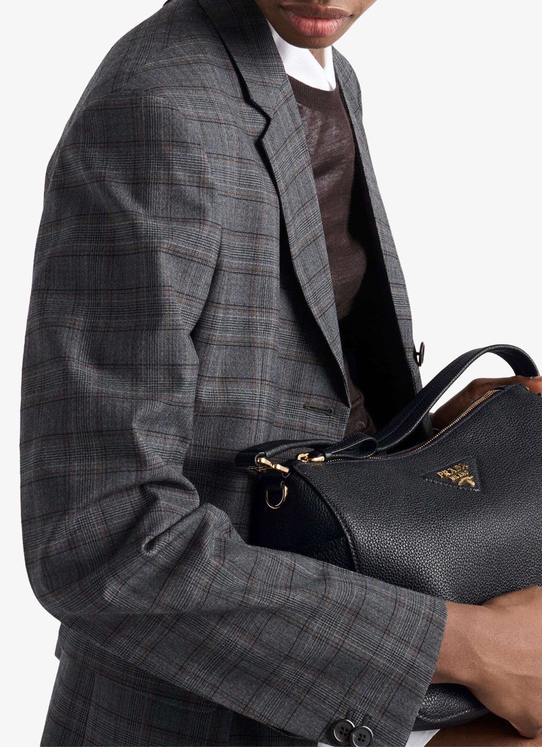 Prada Medium schoudertas van kalfsleer - detail 6 zwart