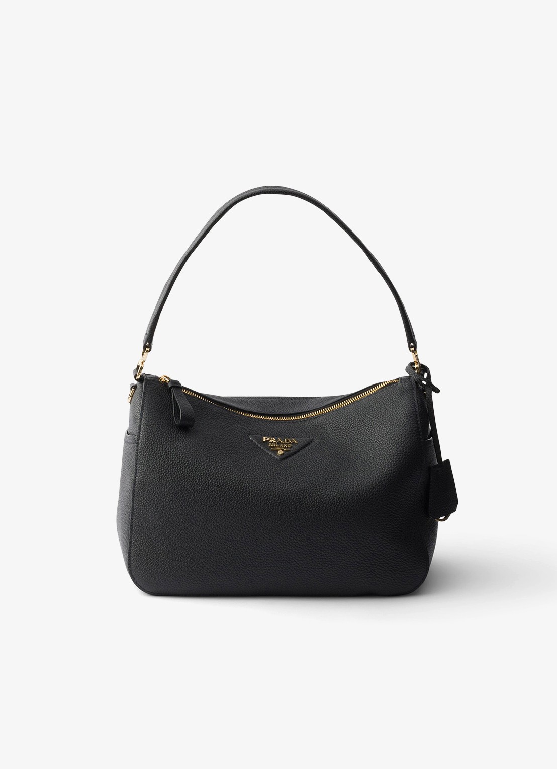 Prada Medium schoudertas van kalfsleer - voorkant zwart