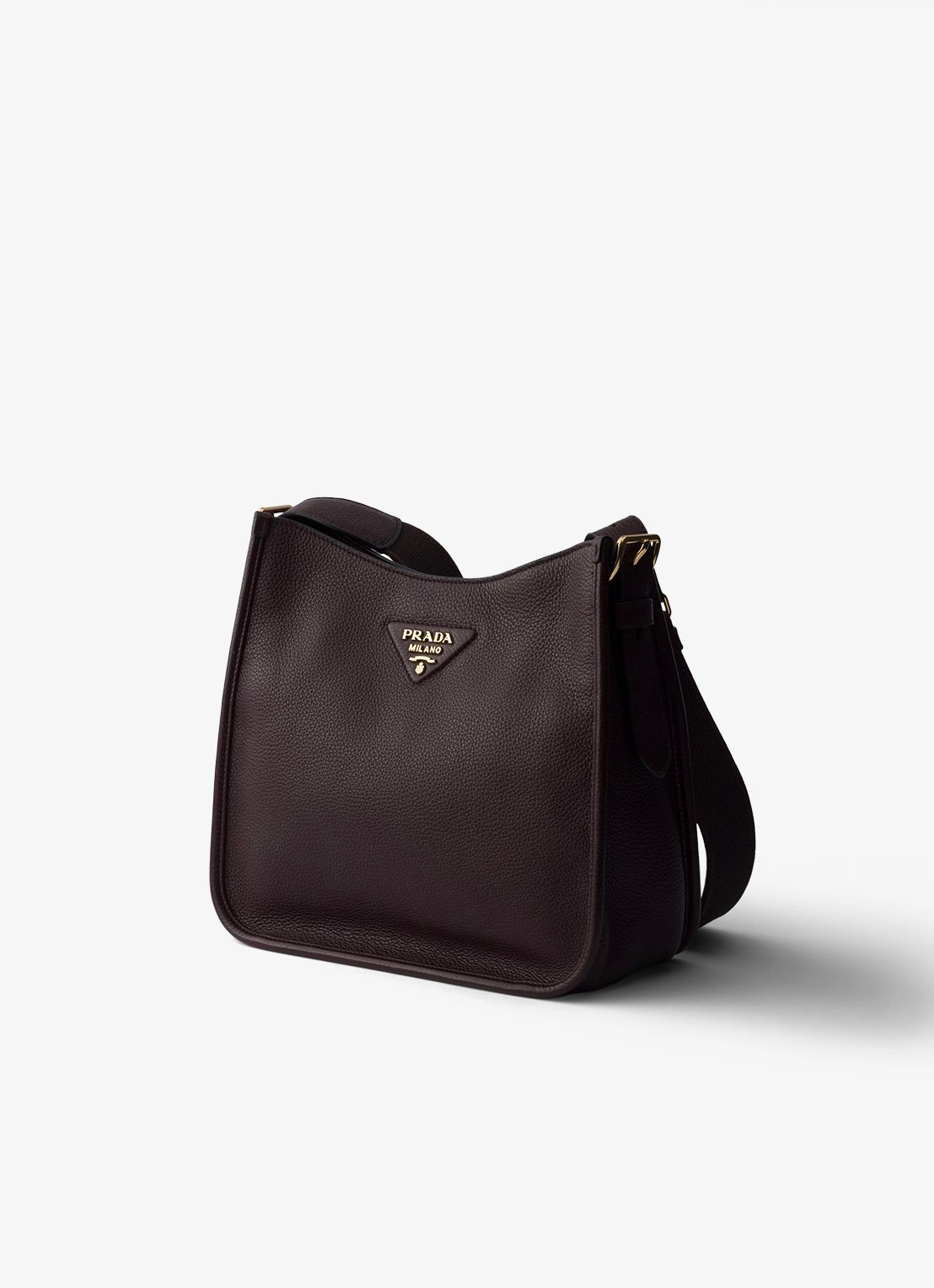 Prada Medium schoudertas van kalfsleer - voorkant 6 donkerbruin