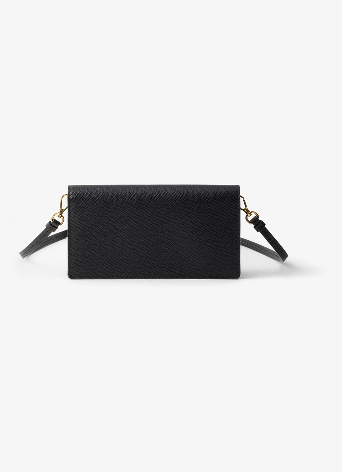 Prada Mini clutch van leer met afneembare schouderriem - achterkant 5 zwart