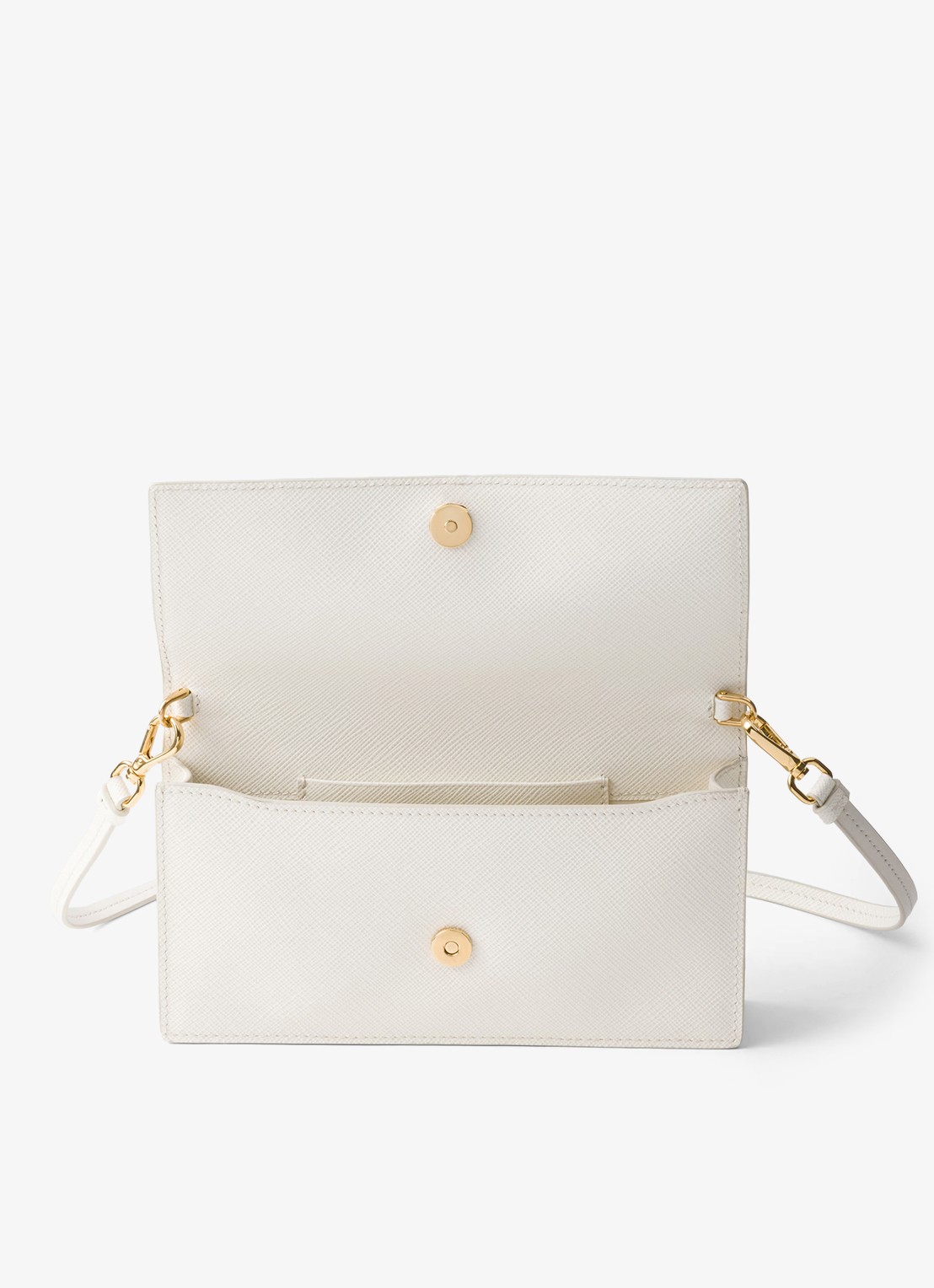 Prada Mini clutch van leer met afneembare schouderriem - detail 4 wit