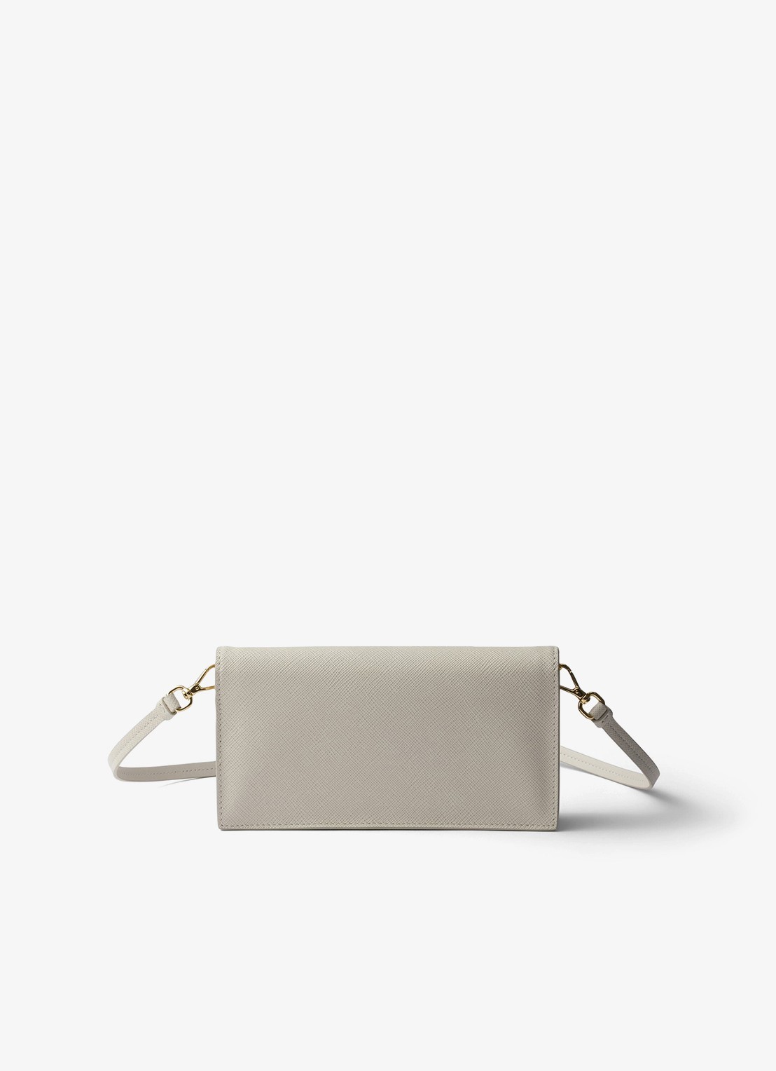 Prada Mini clutch van leer met afneembare schouderriem - achterkant 10 camel
