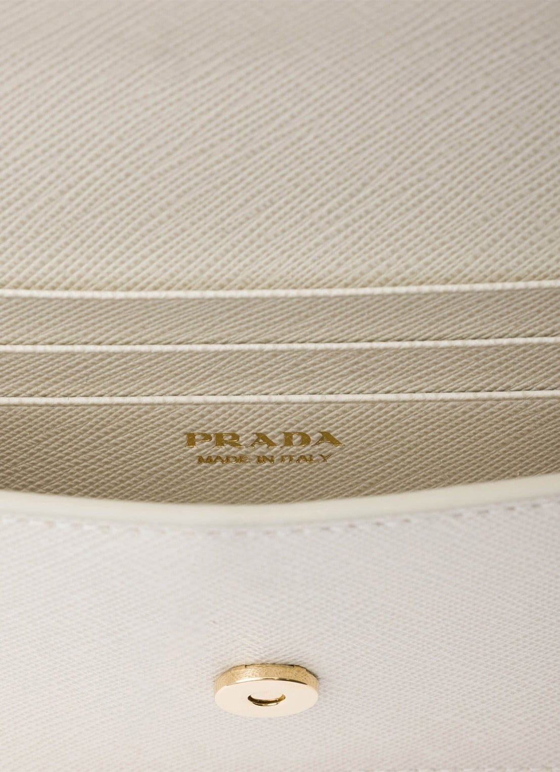 Prada Mini clutch van leer met afneembare schouderriem - detail 3 lichtgrijs