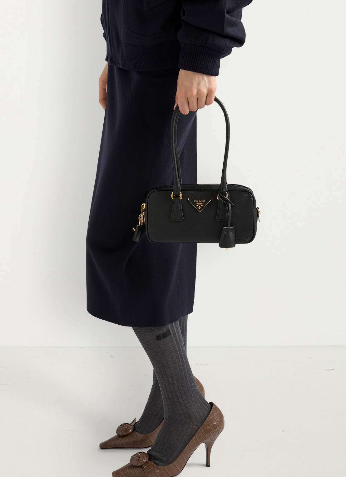 Prada Mini handtas van kalfsleer - detail 4 zwart