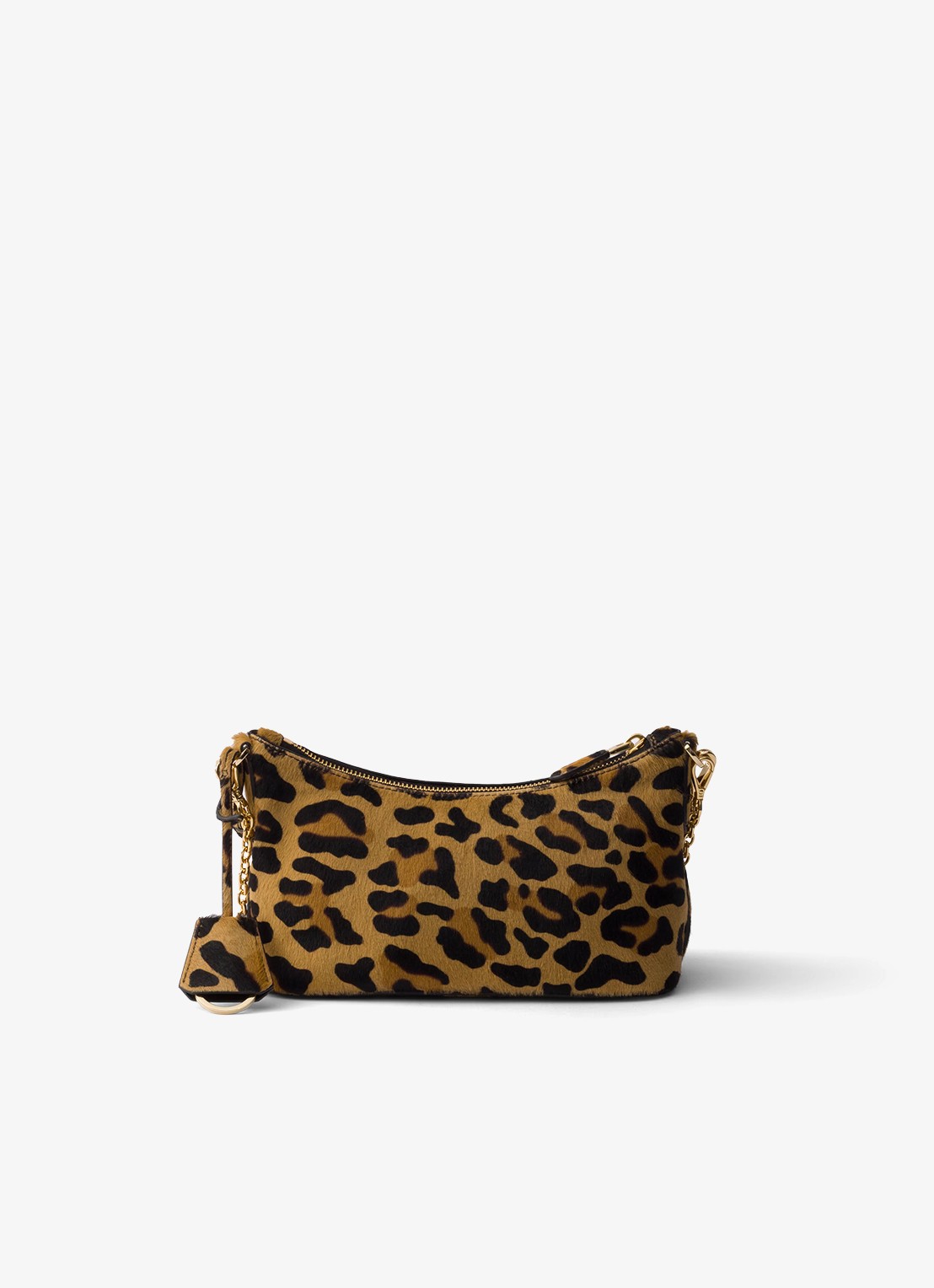 Prada Mini schoudertas van kalfsleer met dierenprint - achterkant 7 gebroken wit