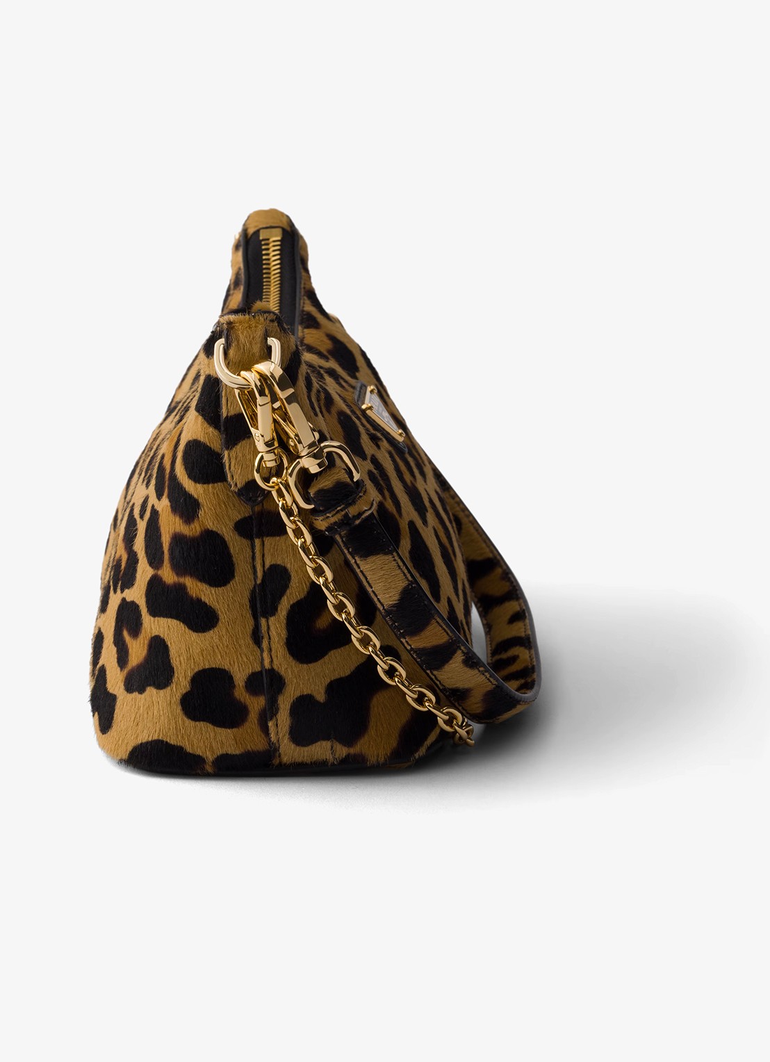 Prada Mini schoudertas van kalfsleer met dierenprint - detail gebroken wit
