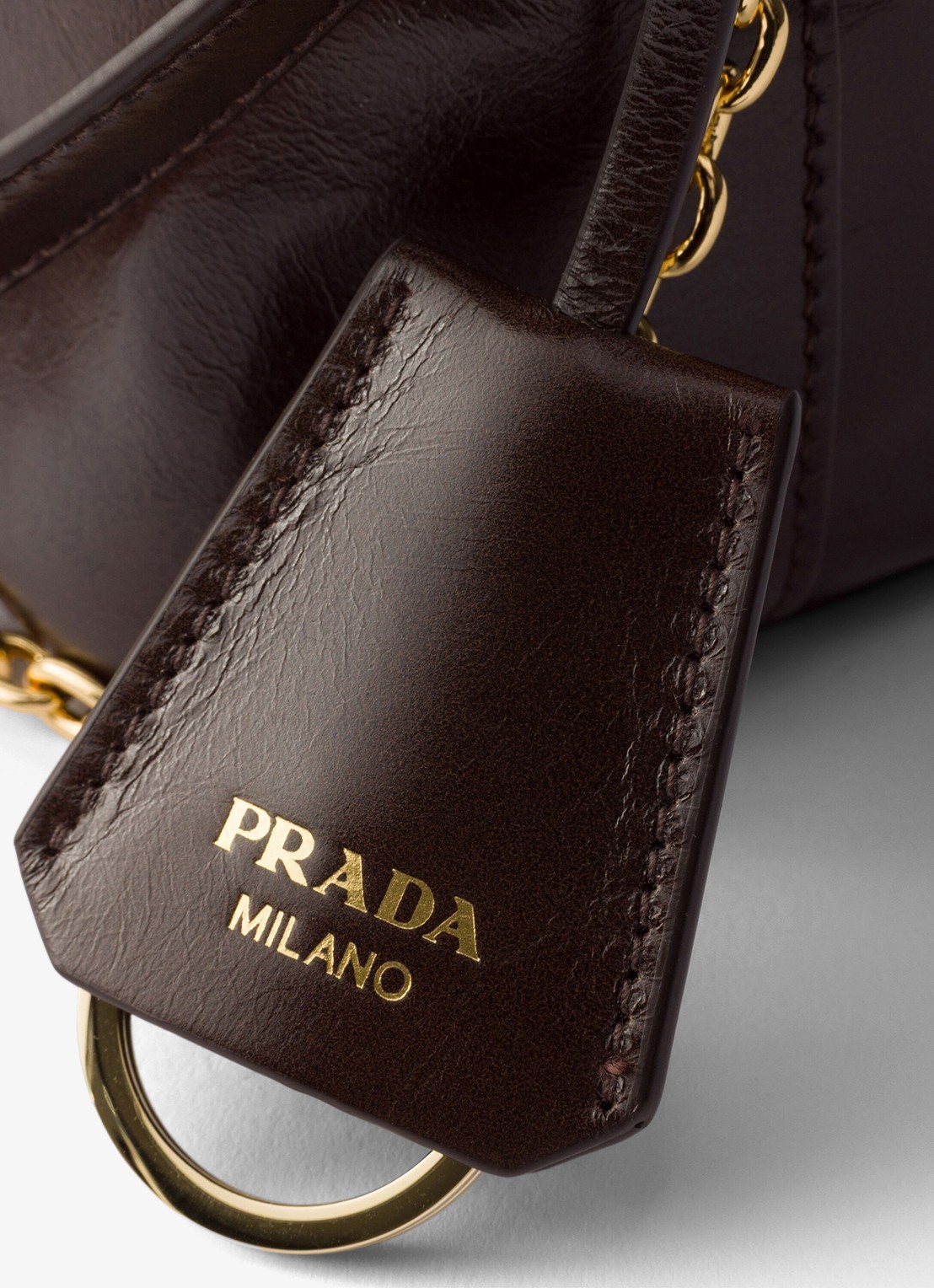 Prada Mini schoudertas van kalfsleer - detail 6 donkerbruin