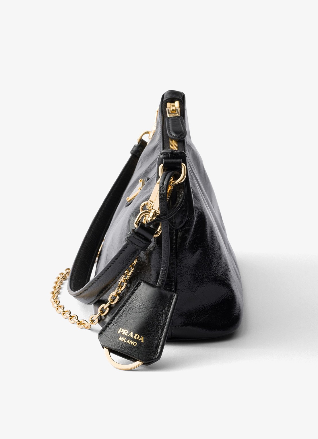 Prada Mini schoudertas van kalfsleer - detail zwart