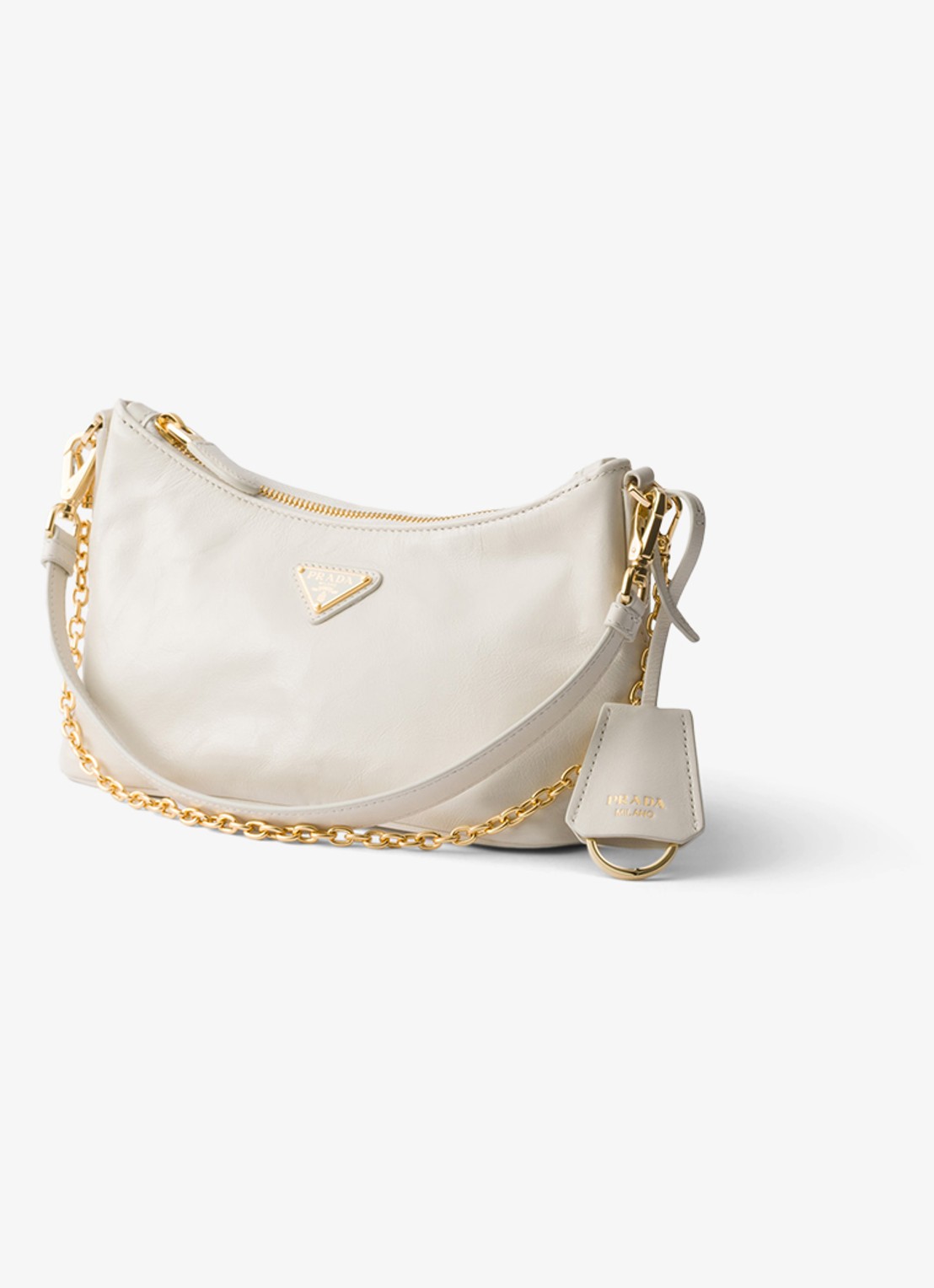 Prada Mini schoudertas van kalfsleer - voorkant 6 wit