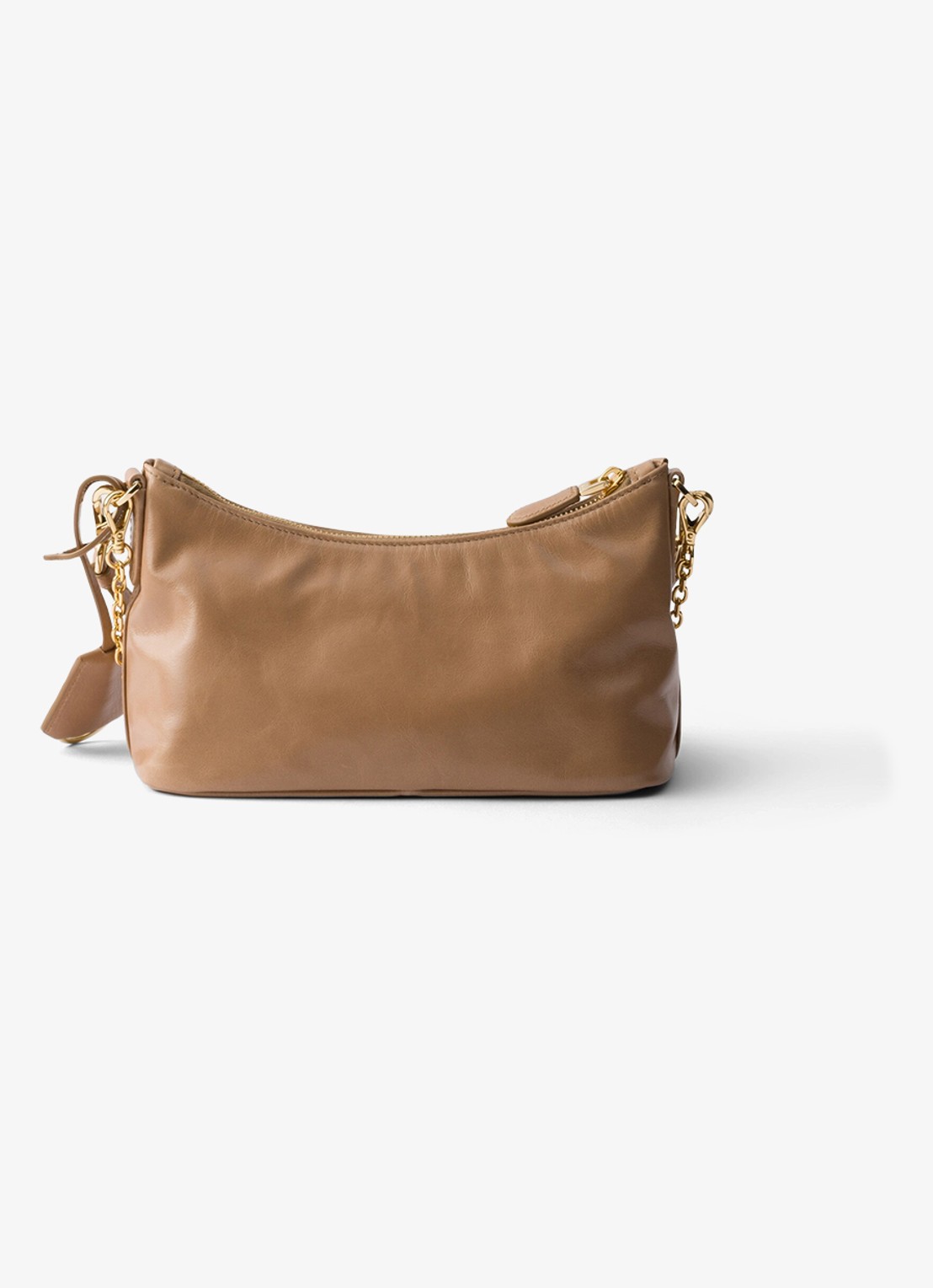 Prada Mini schoudertas van kalfsleer - achterkant beige