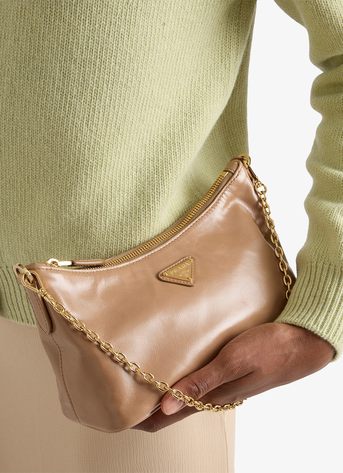 Prada Mini schoudertas van kalfsleer - detail 4 beige