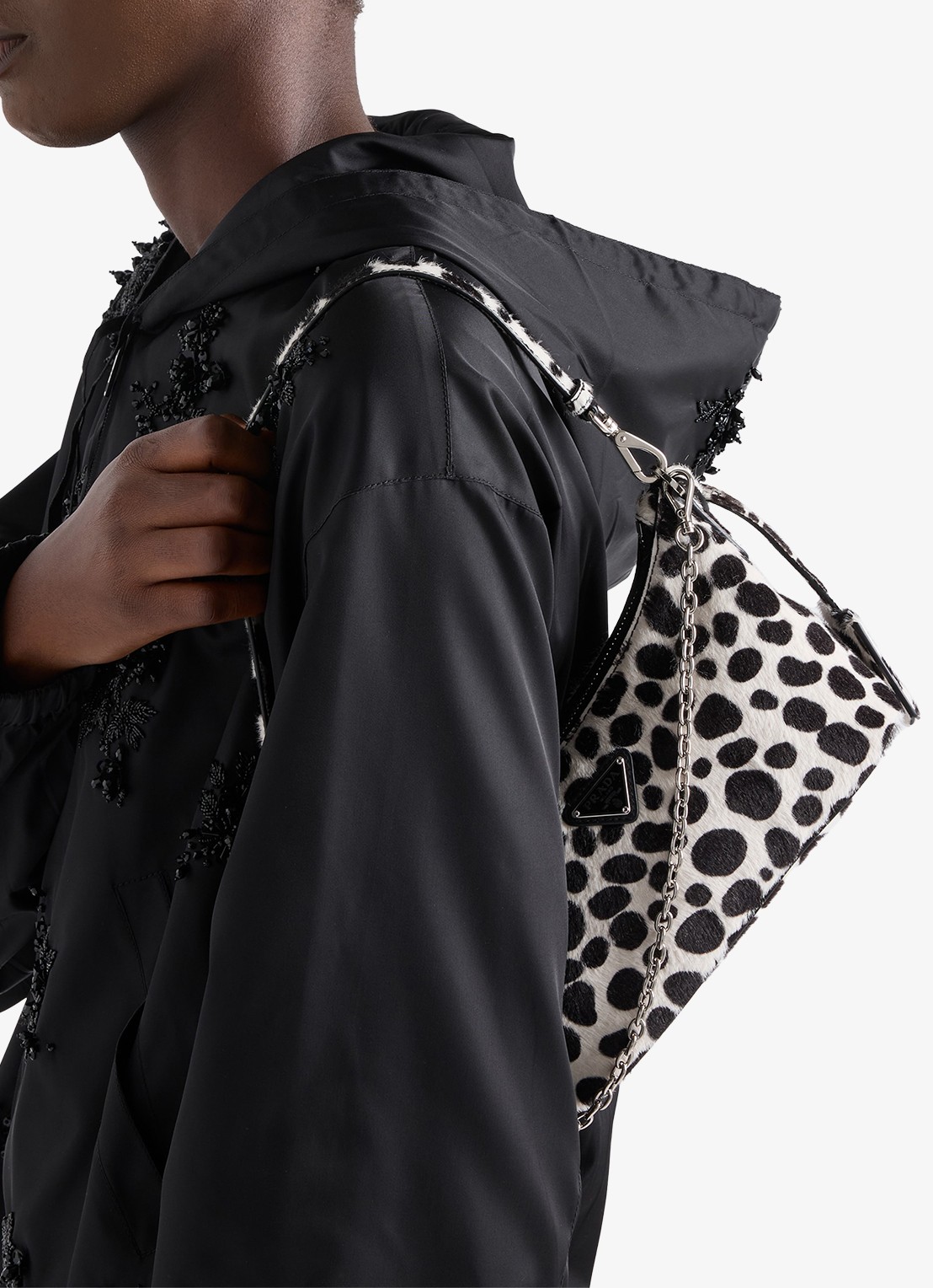 Prada Mini schoudertas van kalfsleer - voorkant 3 wit