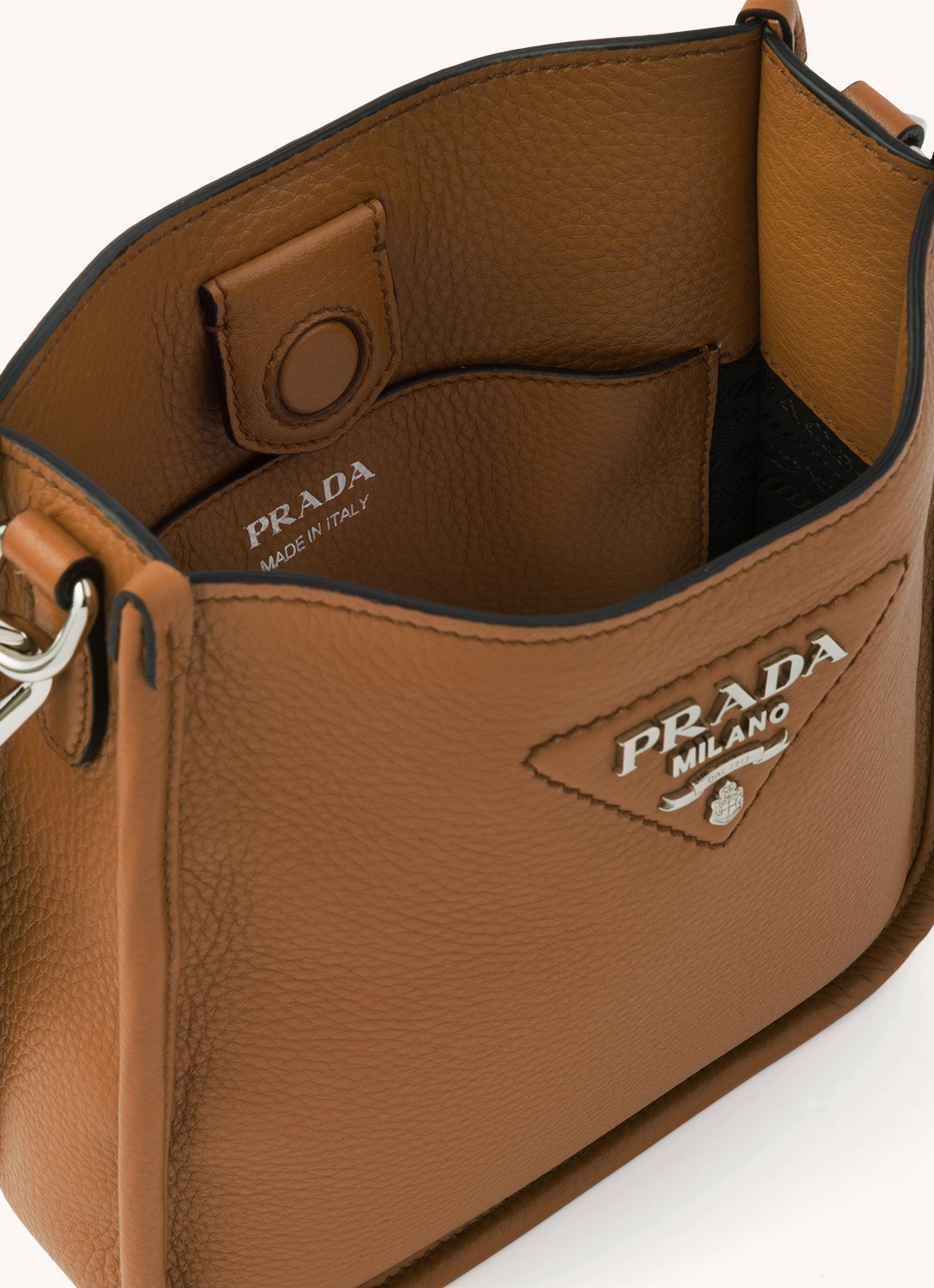 Prada Mini schoudertas van leer - detail 5 cognac
