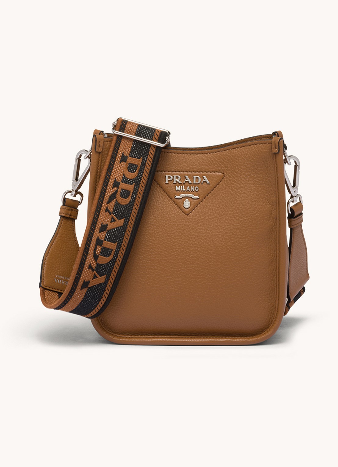 Prada Mini schoudertas van leer - voorkant 2 cognac