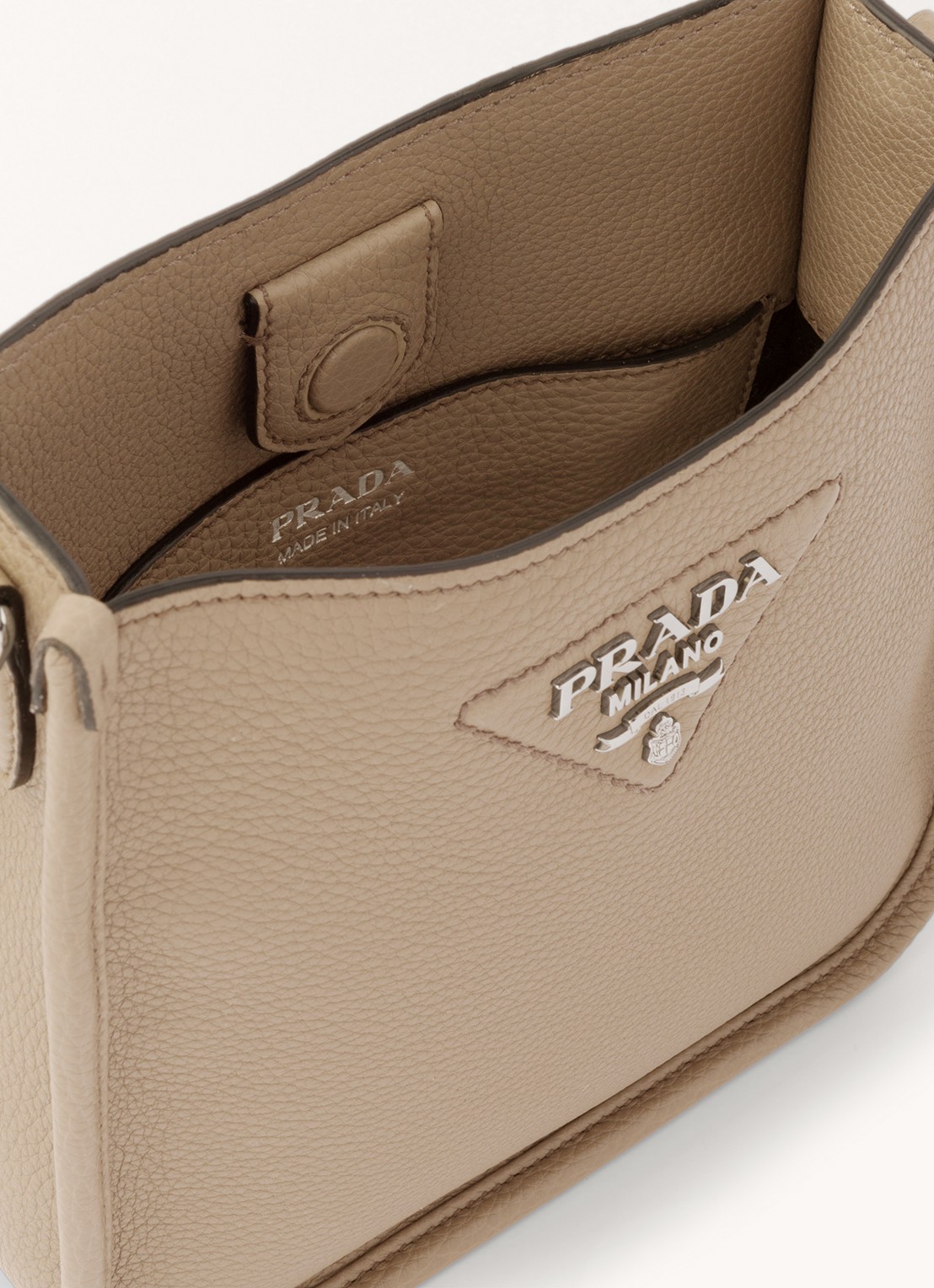Prada Mini schoudertas van leer - detail 6 zand