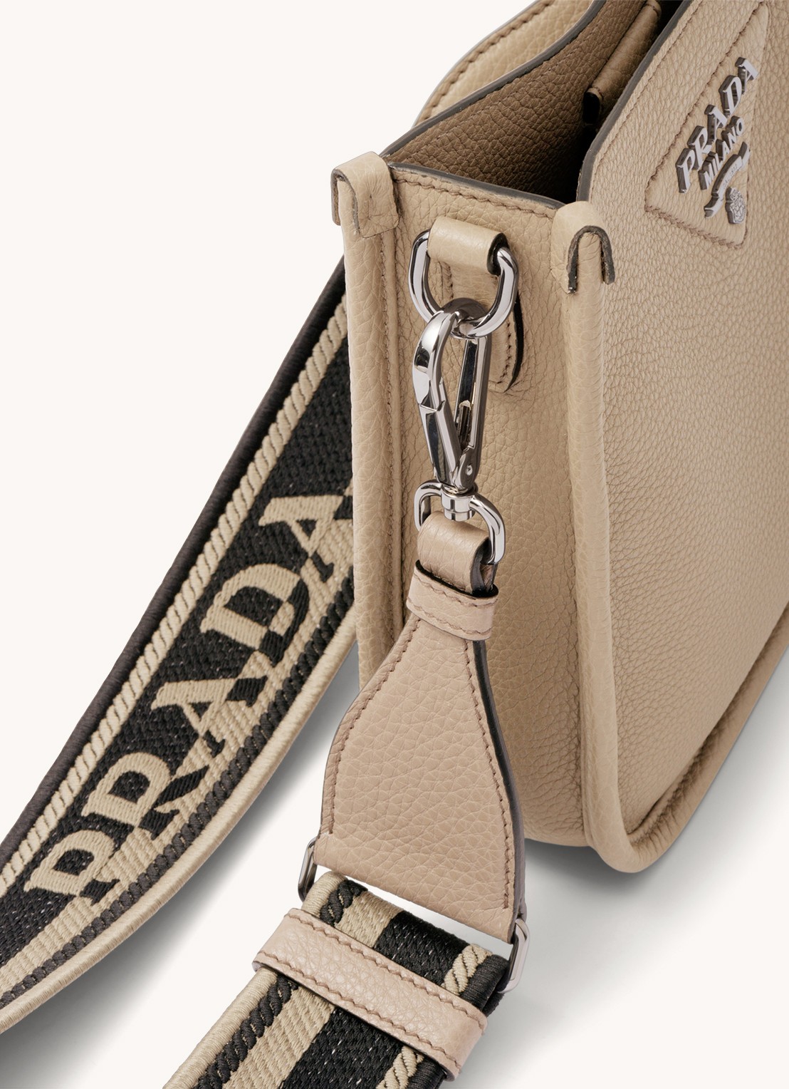 Prada Mini schoudertas van leer - detail 7 zand