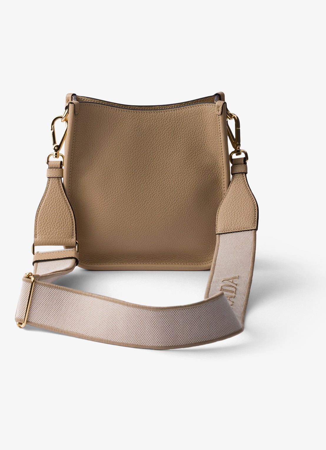 Prada Mini schoudertas van leer - achterkant 5 zand